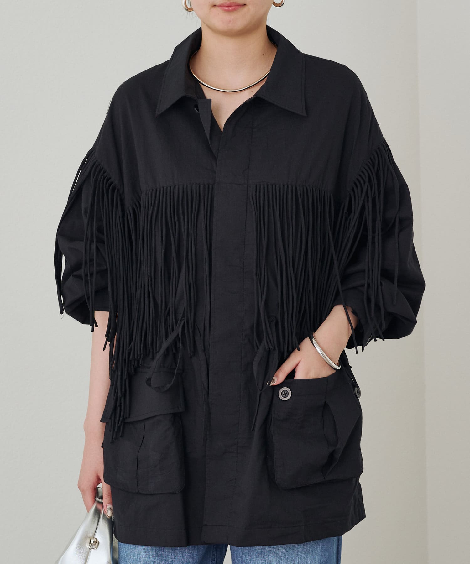 LOUNGEDRESS(ラウンジドレス) 【crinkle crinkle crinkle】 fringe M65 jacket