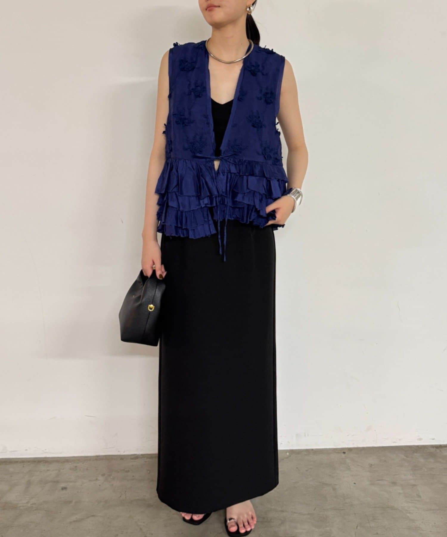 crinkle frill rayon shantung vest | LOUNGEDRESS(ラウンジ