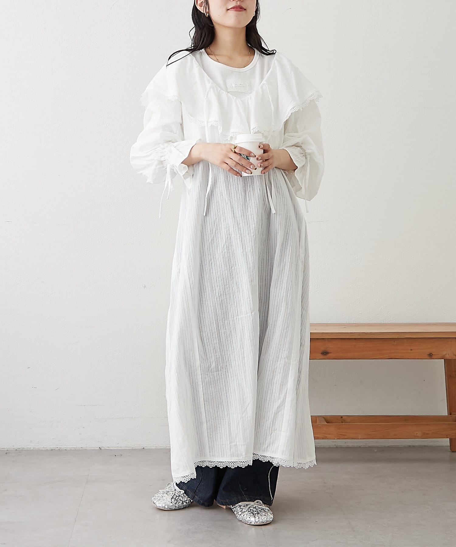 コットンフリルワンピース | w closet(ダブルクローゼット