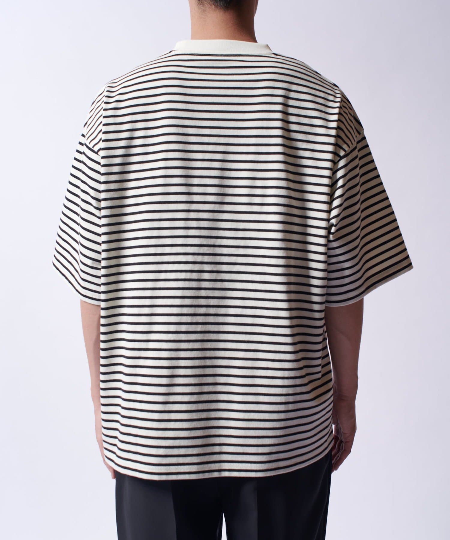 Lui's(ルイス) 【Neucon/ニューコン】刺繡ロゴボーダーBIGTシャツ