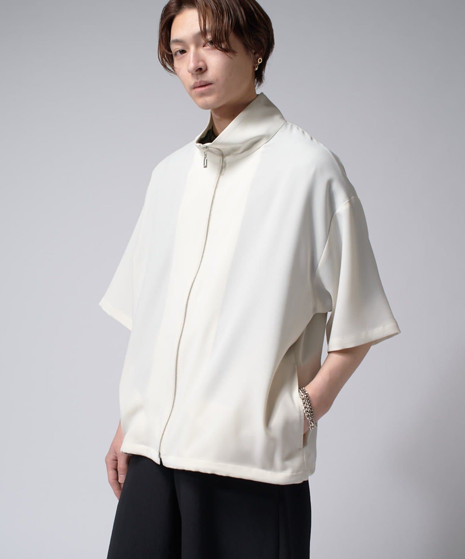 Lui's(ルイス) ショートスリーブZIPシャツ（半袖シャツ）