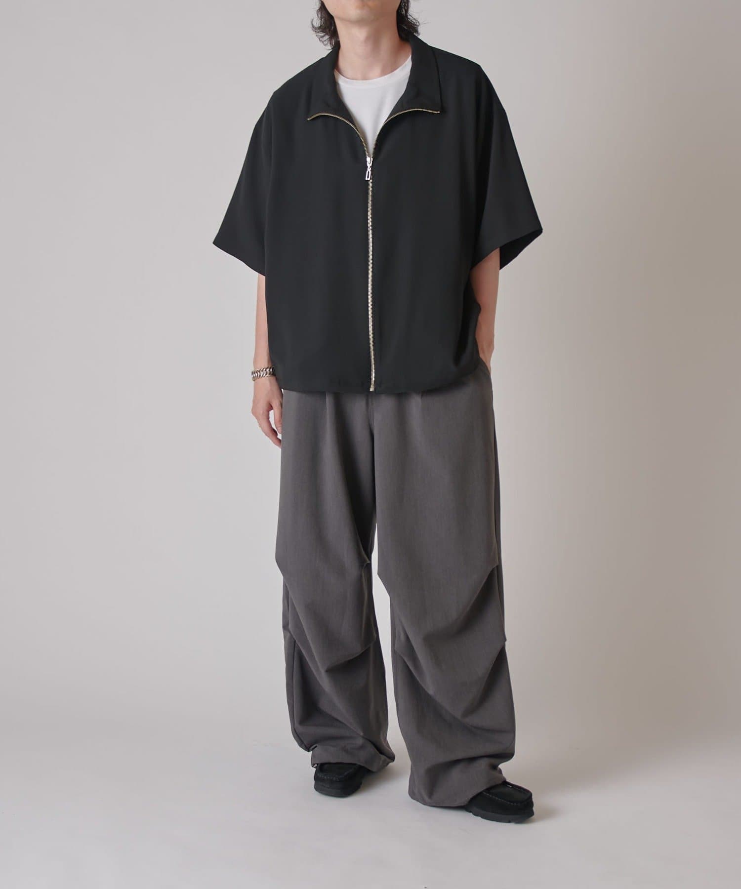 Lui's(ルイス) ショートスリーブZIPシャツ（半袖シャツ）