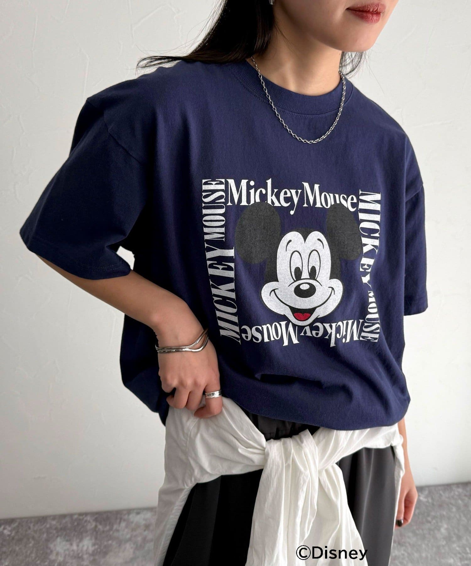 FREDY & GLOSTER(フレディ アンド グロスター) レディース 【GOOD ROCK SPEED】Disney Mickey半袖Tシャツ ネイビー