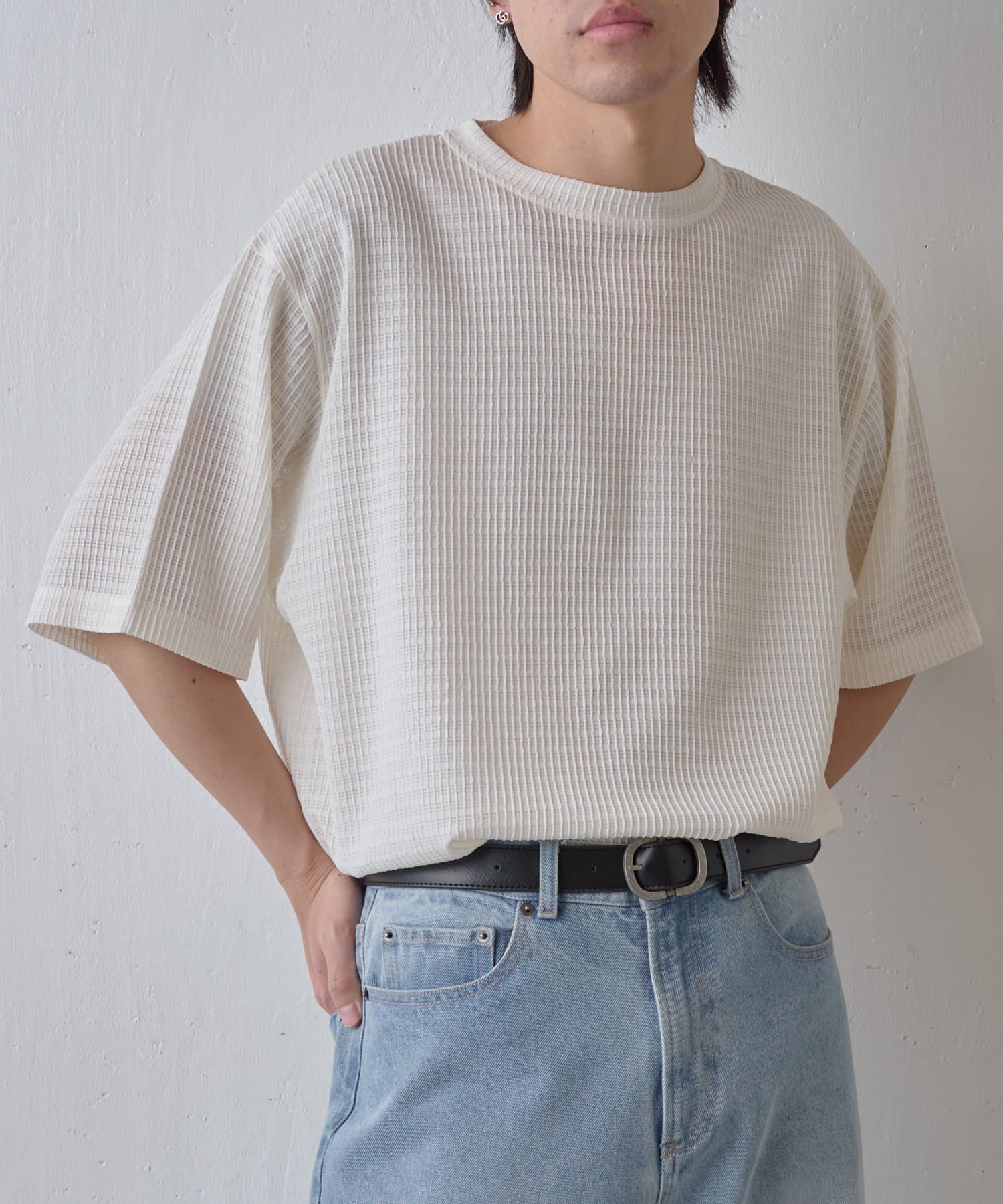 COLONY 2139(コロニー トゥーワンスリーナイン) エアリーアイレット半袖Tシャツ