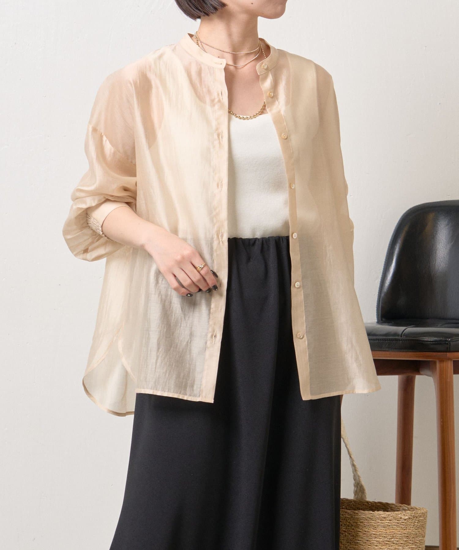 ご好評につき再入荷！】後ろヨークラッフルシアーシャツ | Jena