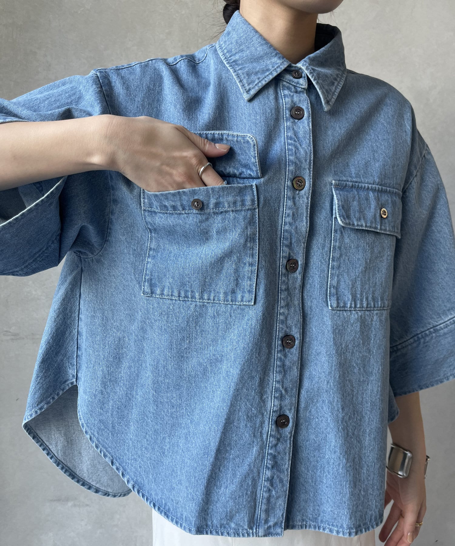 DOUDOU(ドゥドゥ) 【WEB限定】デニムシャツジャケット