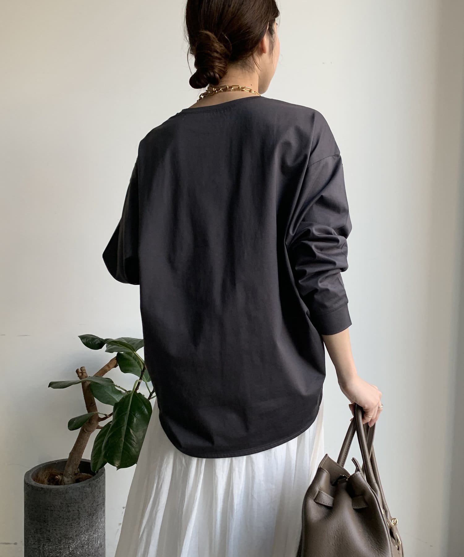 DOUDOU(ドゥドゥ) 【WEB限定】チュール重ねロゴロンTEE