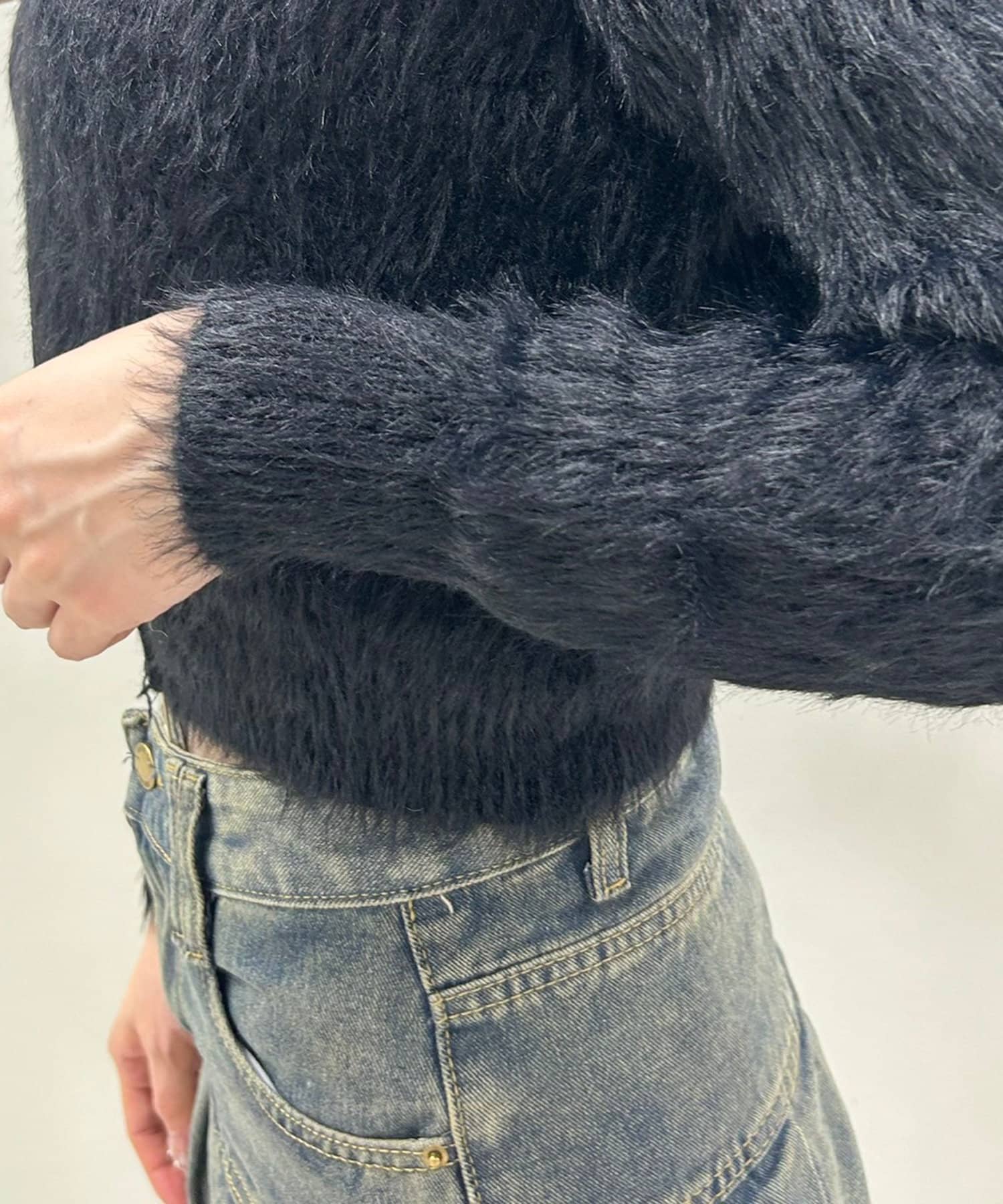 NICE CLAUP / OLIVE des OLIVE OUTLET(ナイスクラップ  / オリーブ デ オリーブ アウトレット) 【春の新作】【OUTLET限定】フェザーヤーンＷＺＩＰニット