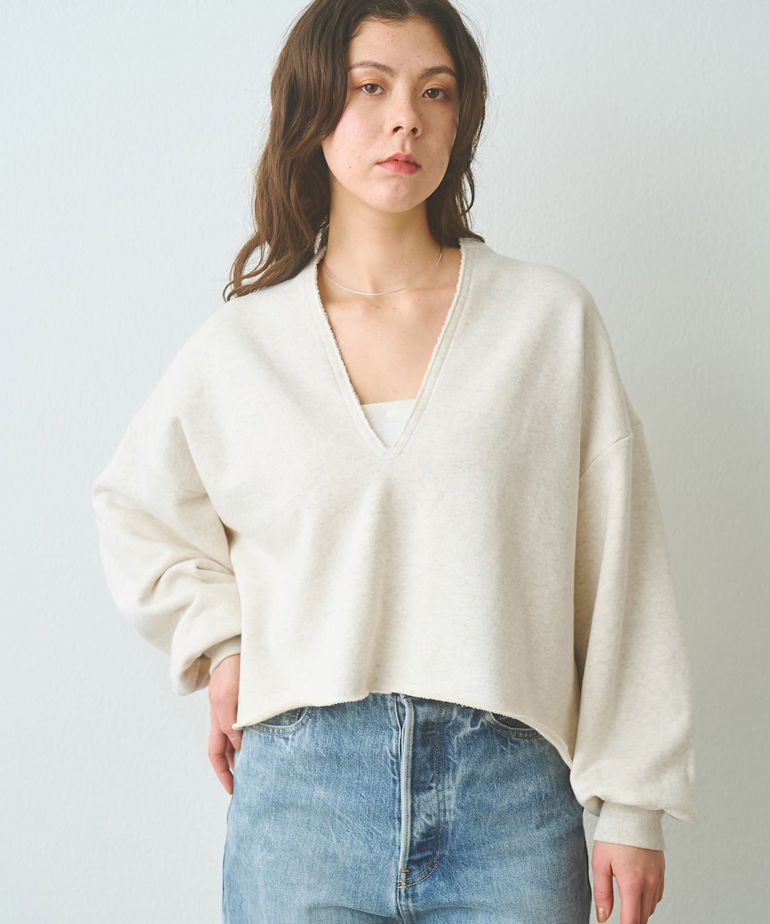 Whim Gazette(ウィム ガゼット) スウェットVネックプルオーバー２