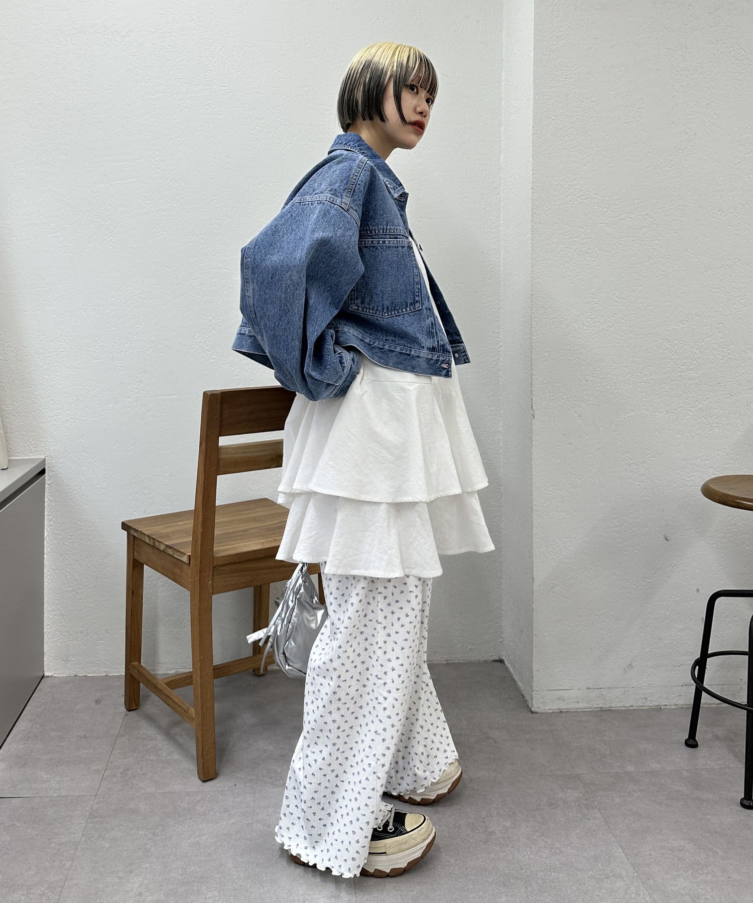 w closet(ダブルクローゼット) 【２色展開】フラワーロングパンツ