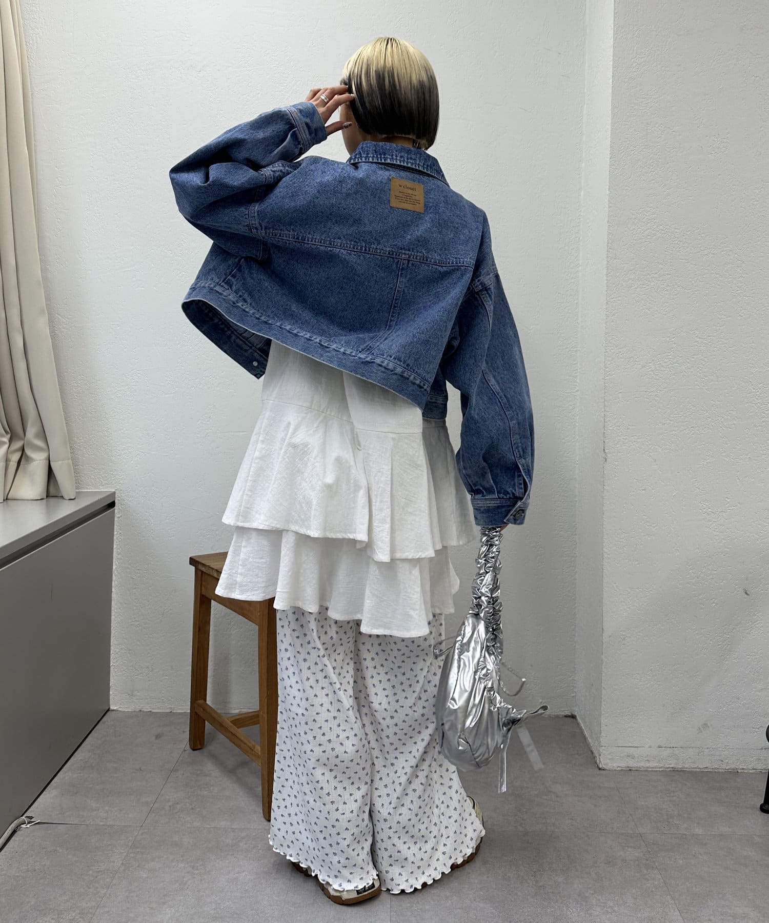 w closet(ダブルクローゼット) 【２色展開】フラワーロングパンツ