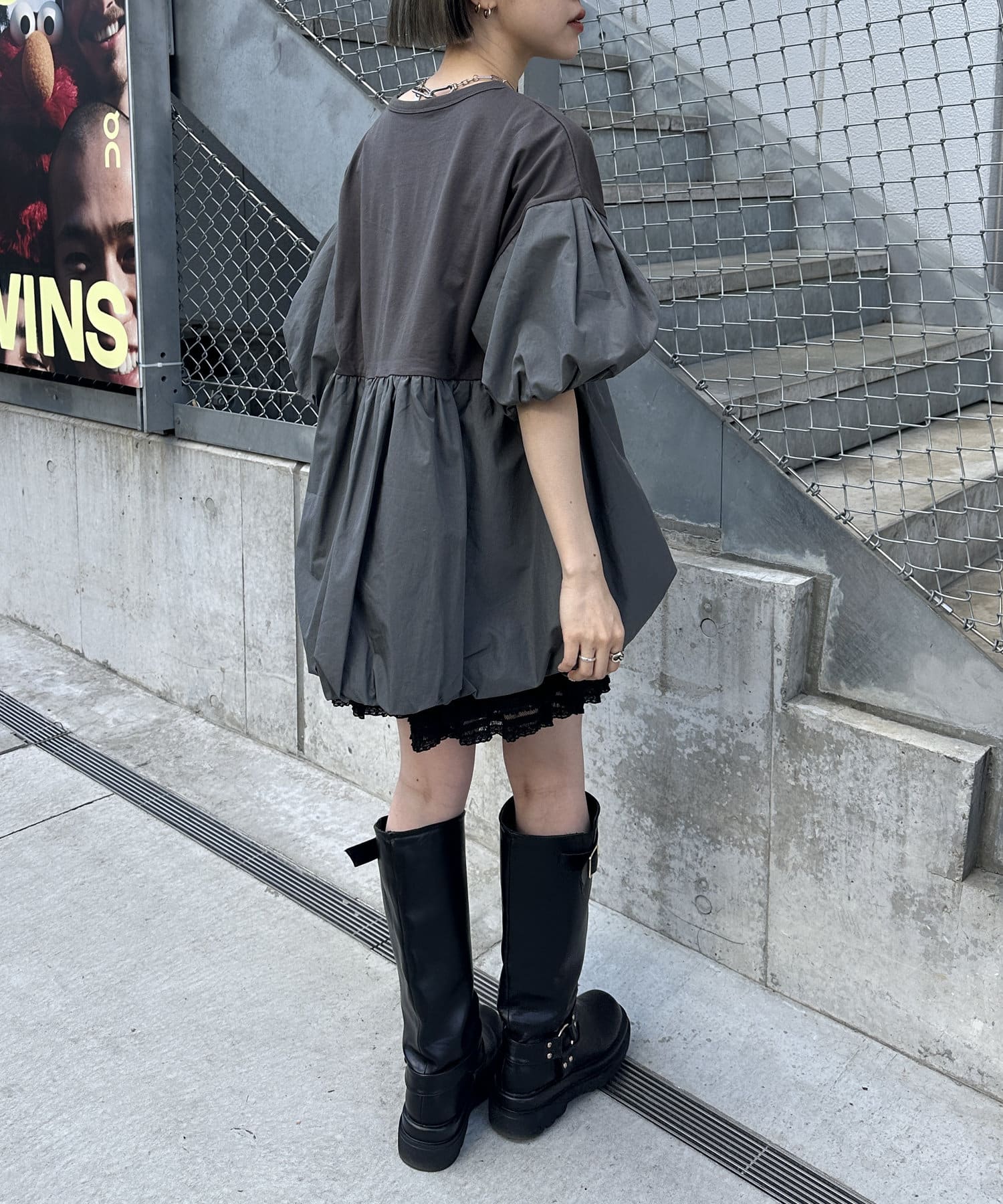 w closet(ダブルクローゼット) バルーンミニTワンピース