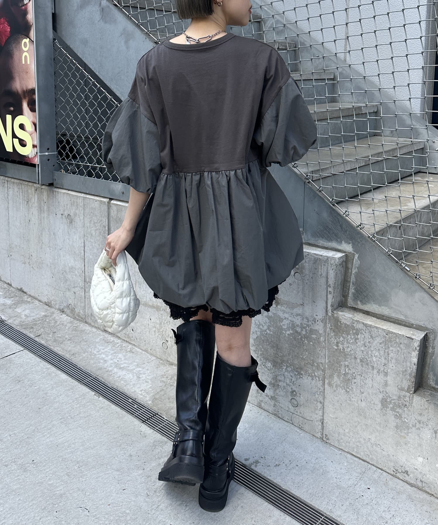 w closet(ダブルクローゼット) バルーンミニTワンピース