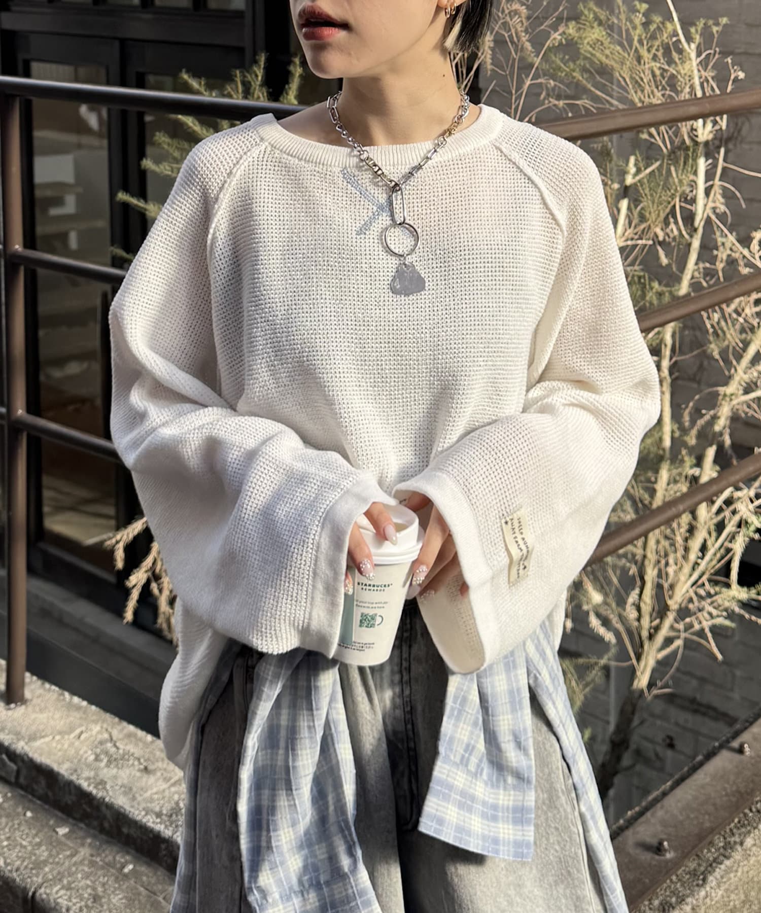 カスタネ ワッフル袖bigプルオーバー Kastane（カスタネ）の「裁ち切りBIGワッフルプルオーバー（Tシャツ
