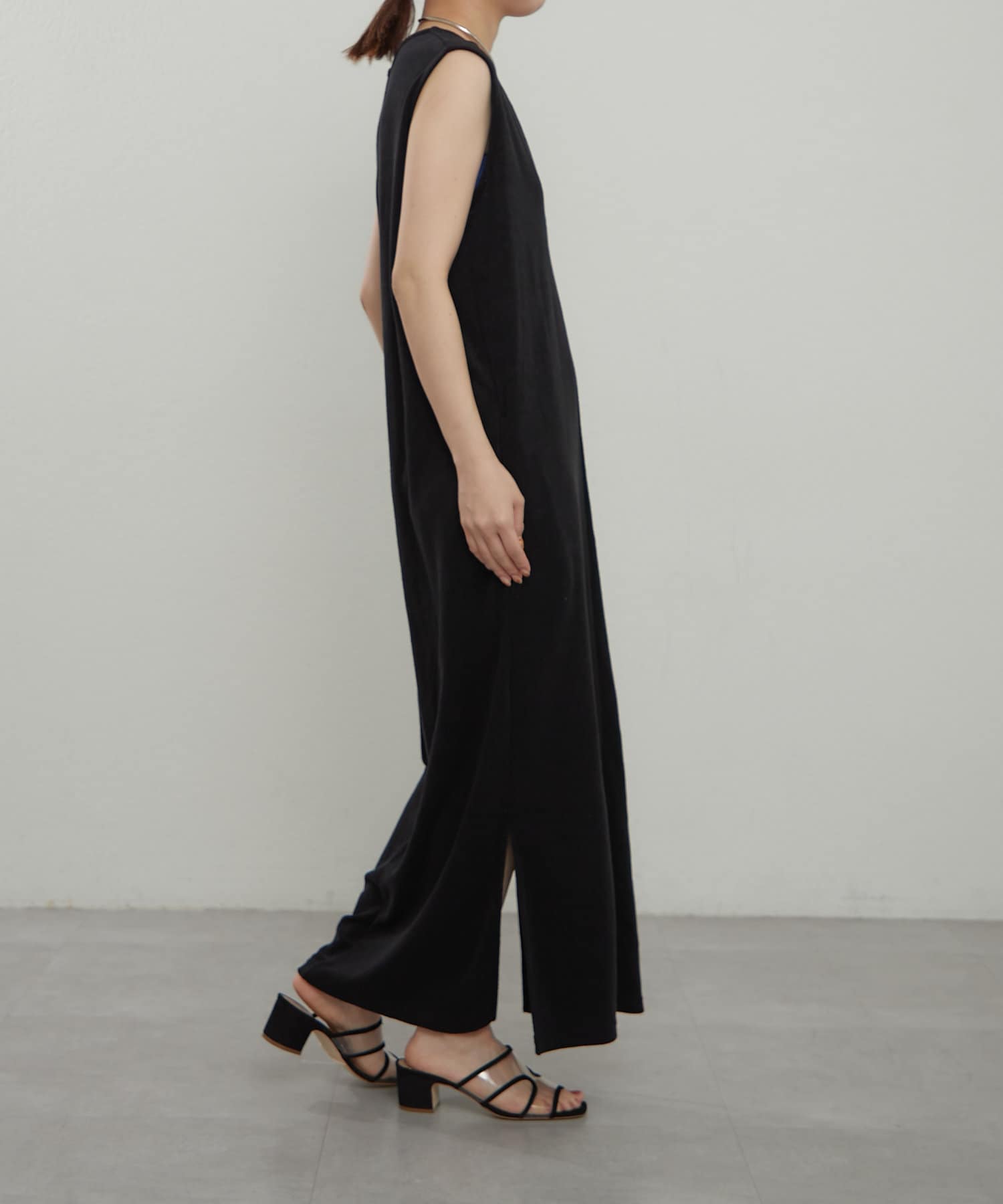 earthy_(アーシー) パイルVネックロングワンピース
