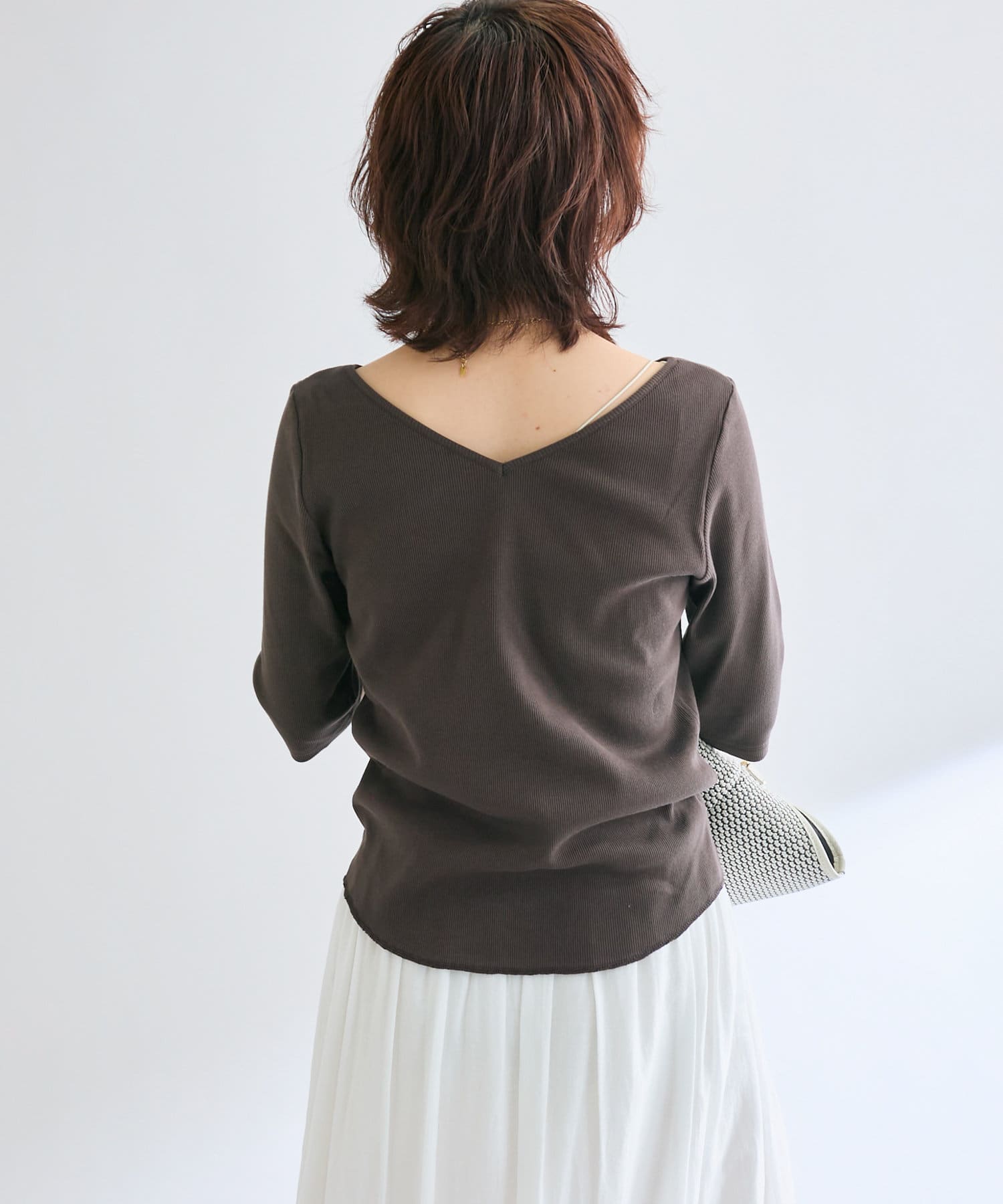 RIVE DROITE(リヴドロワ) 【ご好評につき新色追加！/全骨格着やせ】2wayテレコTシャツ