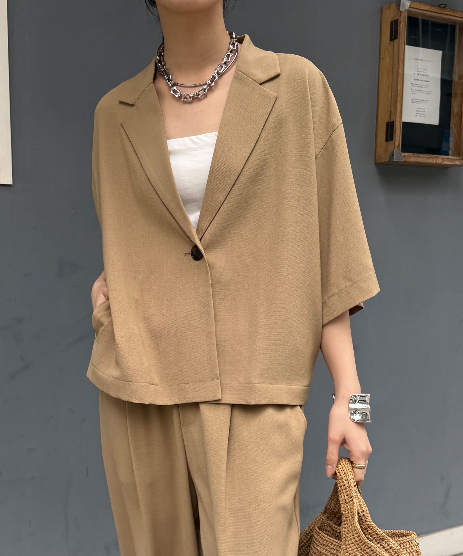 DOUDOU(ドゥドゥ) 接触冷感5分袖ジャケット
