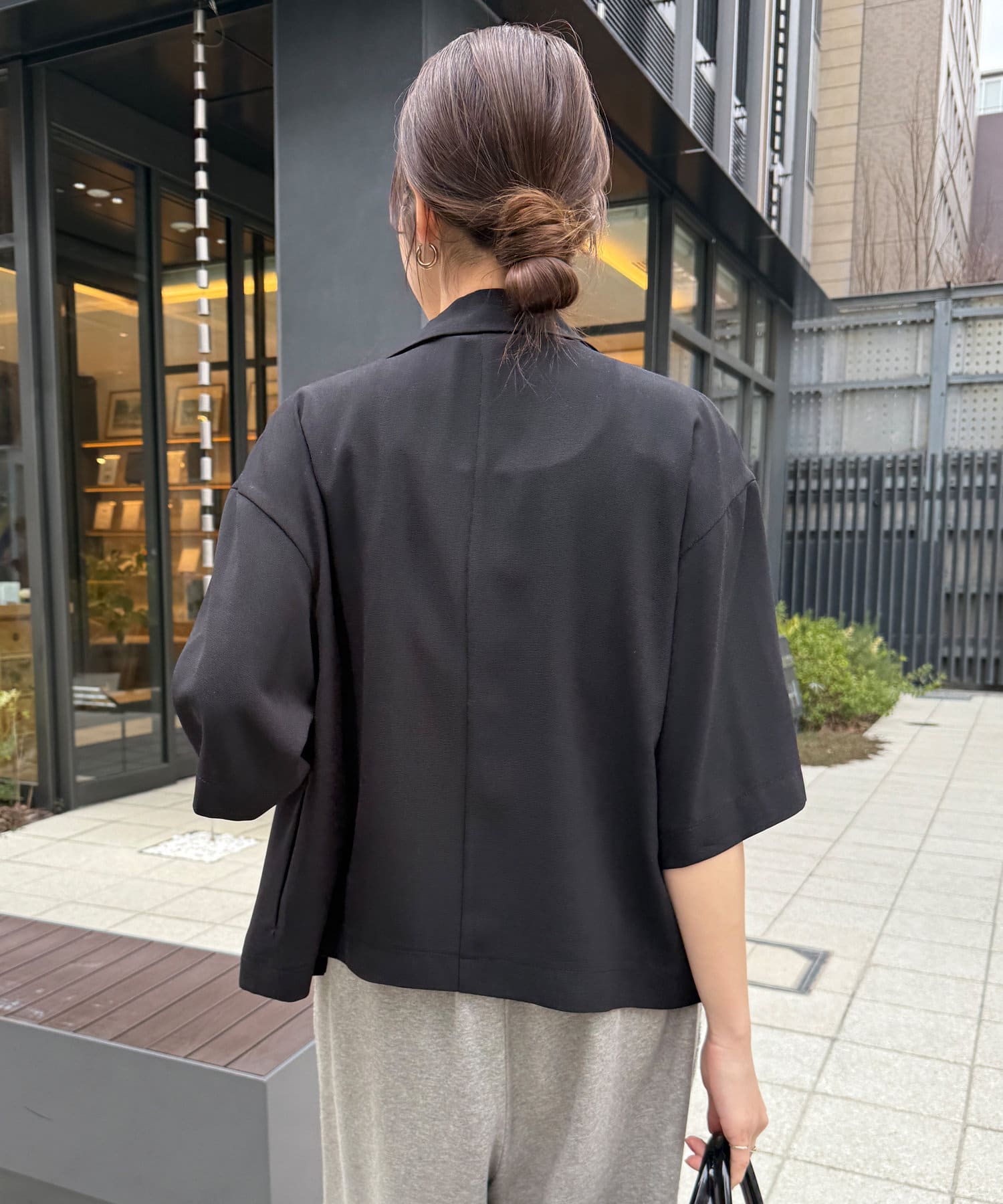 DOUDOU(ドゥドゥ) 接触冷感5分袖ジャケット