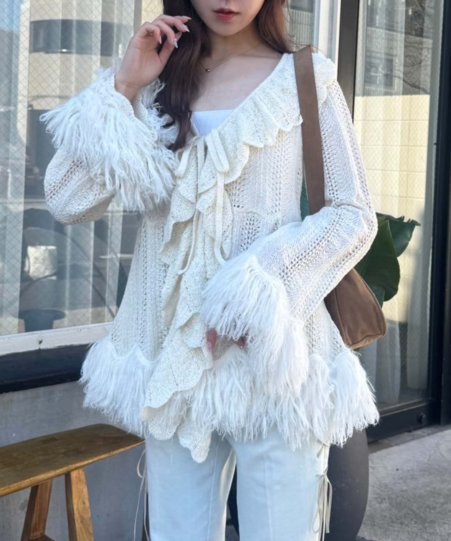 1枚で着映え】フリンジニットカーデ | one after another NICE CLAUP