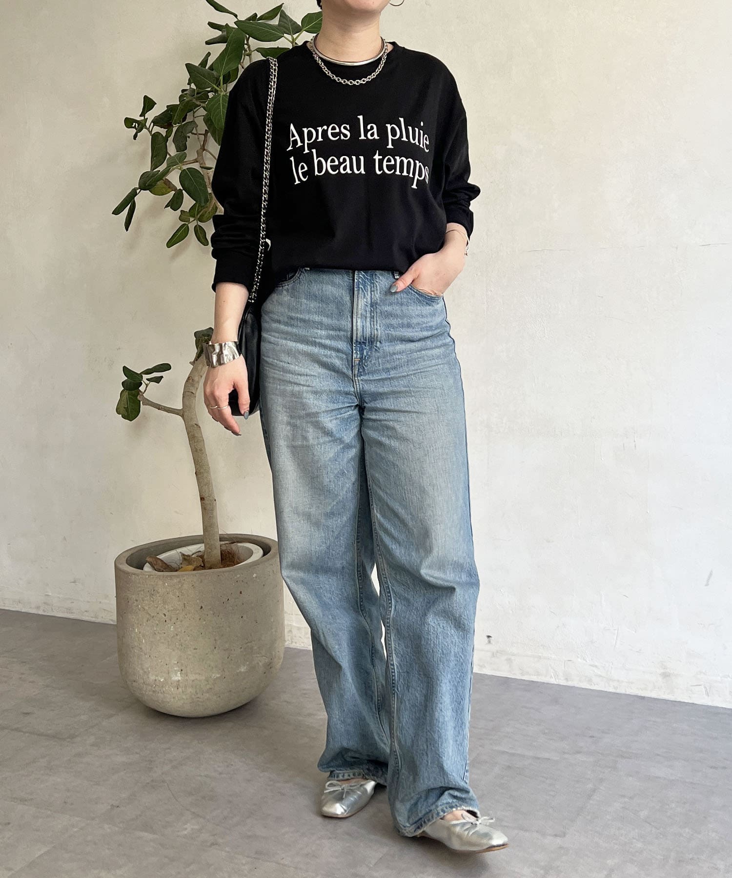 Croisiere(クロジエール) 天竺ロゴプリントT