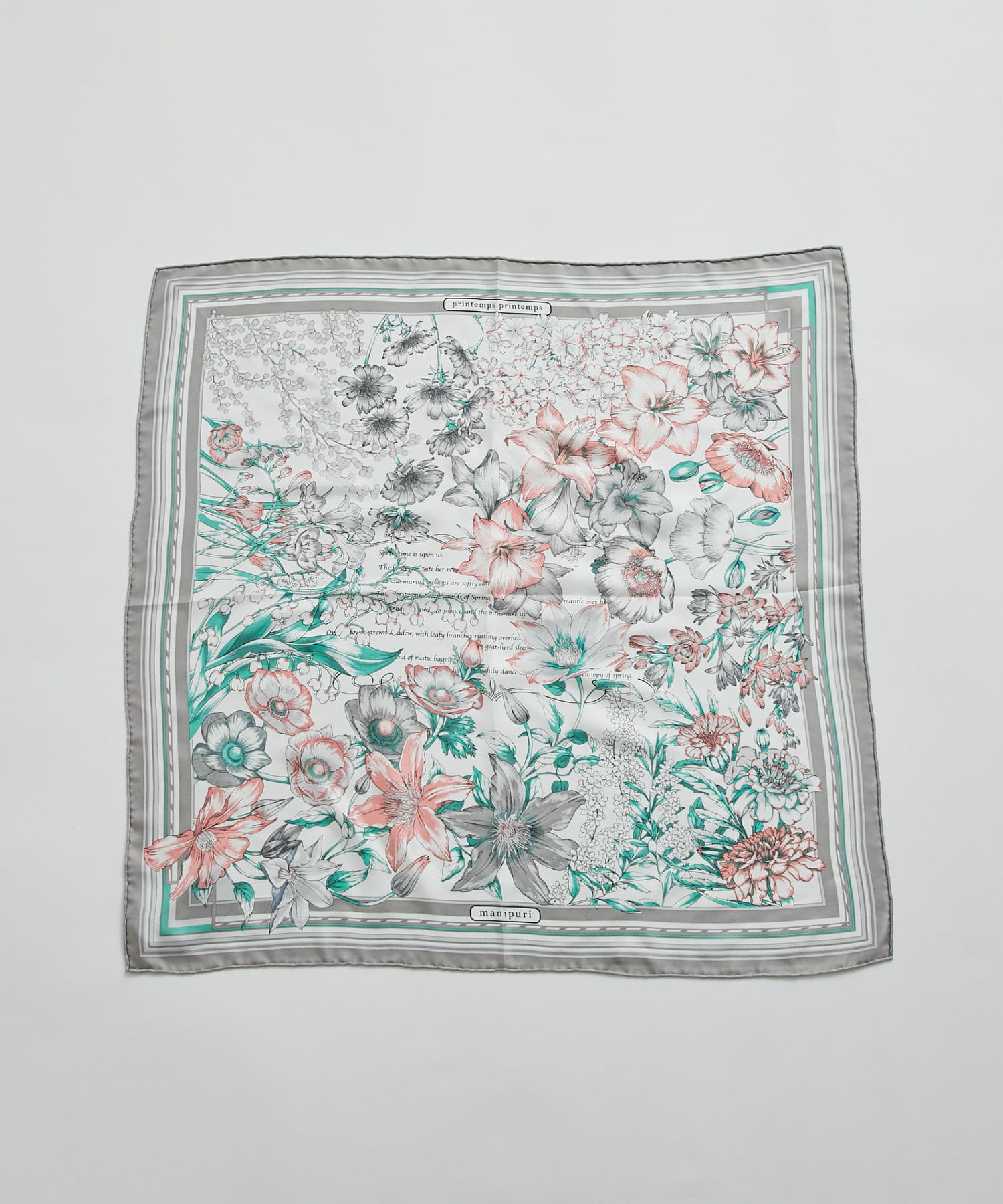manipuri マニプリ シルクスカーフ ストール SPRING 65×65