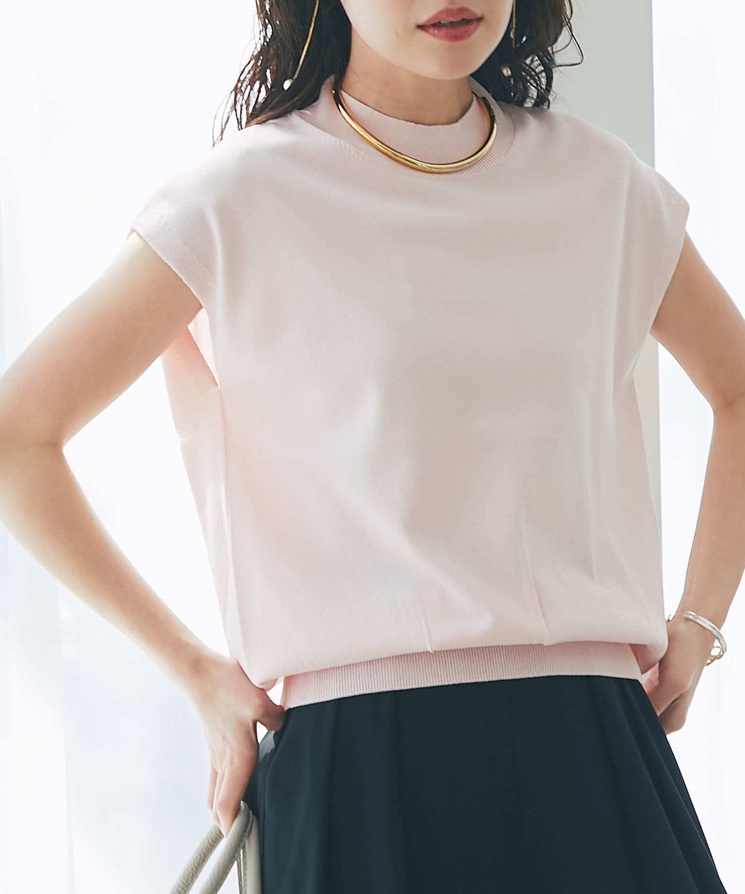 名品・UVカット・接触冷感】クールタッチUVハイネックフレンチ