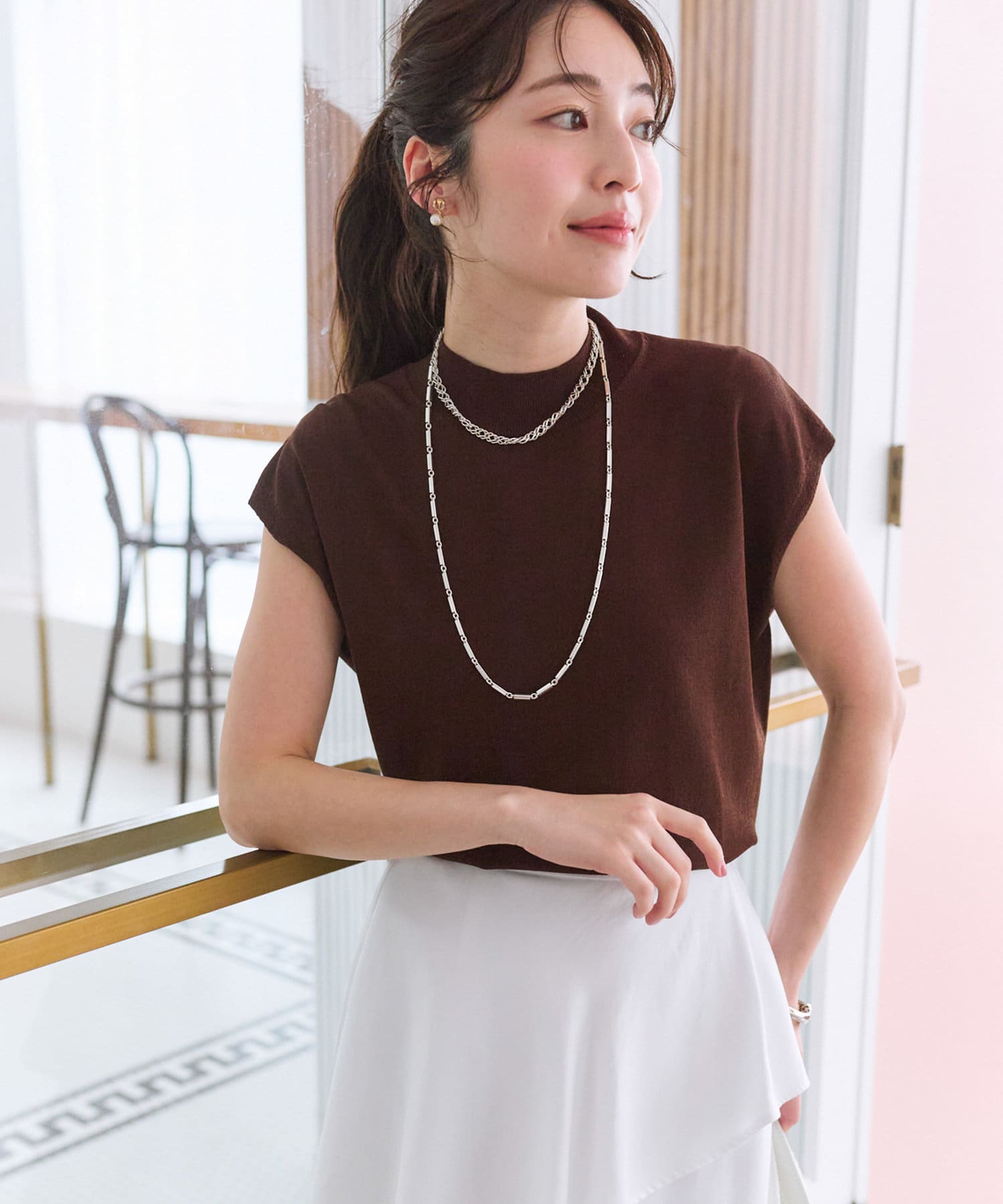 名品・UVカット・接触冷感】クールタッチUVハイネックフレンチ