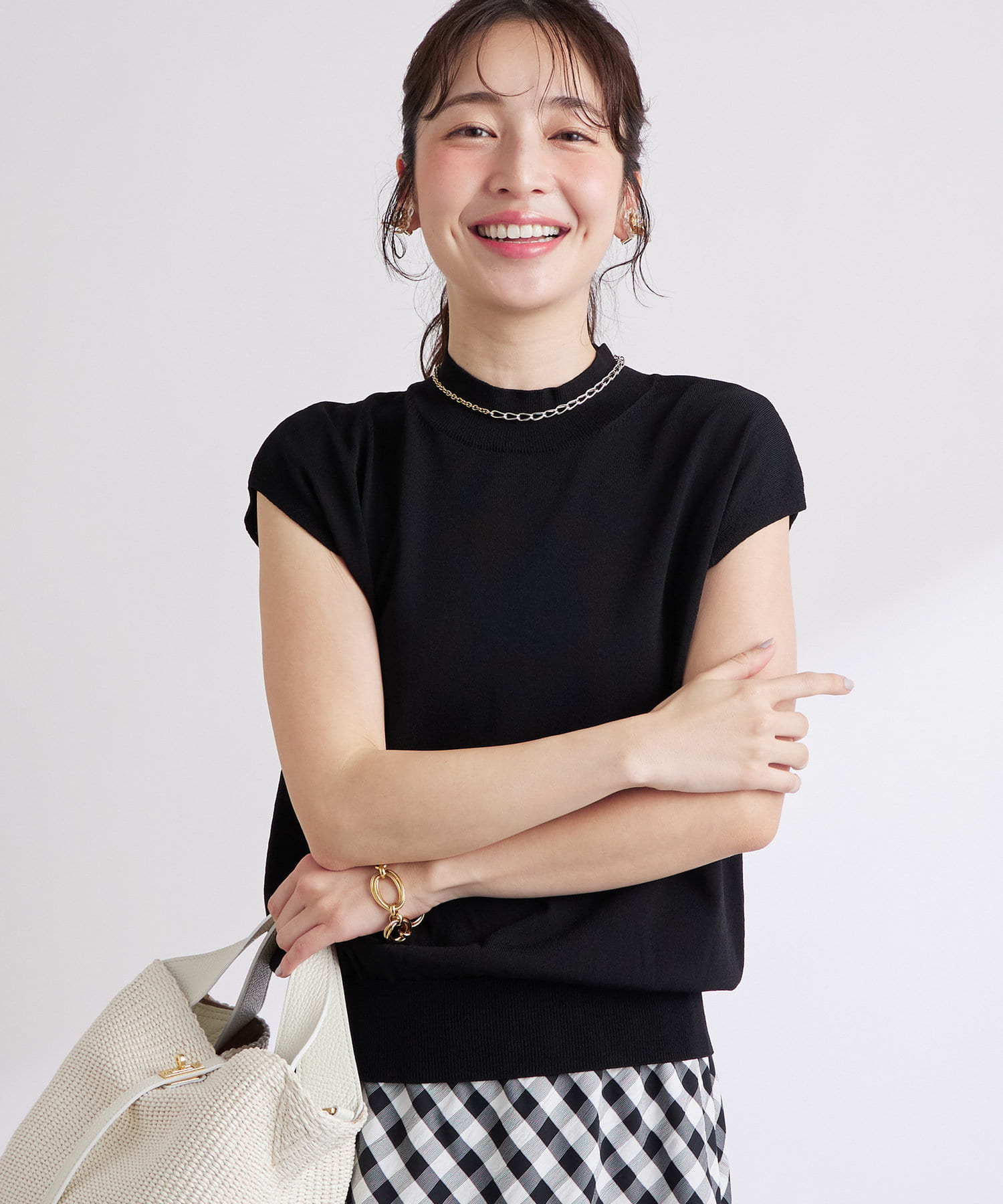 ラブティックボンボン✴︎クールタッチUVハイネックフレンチニット