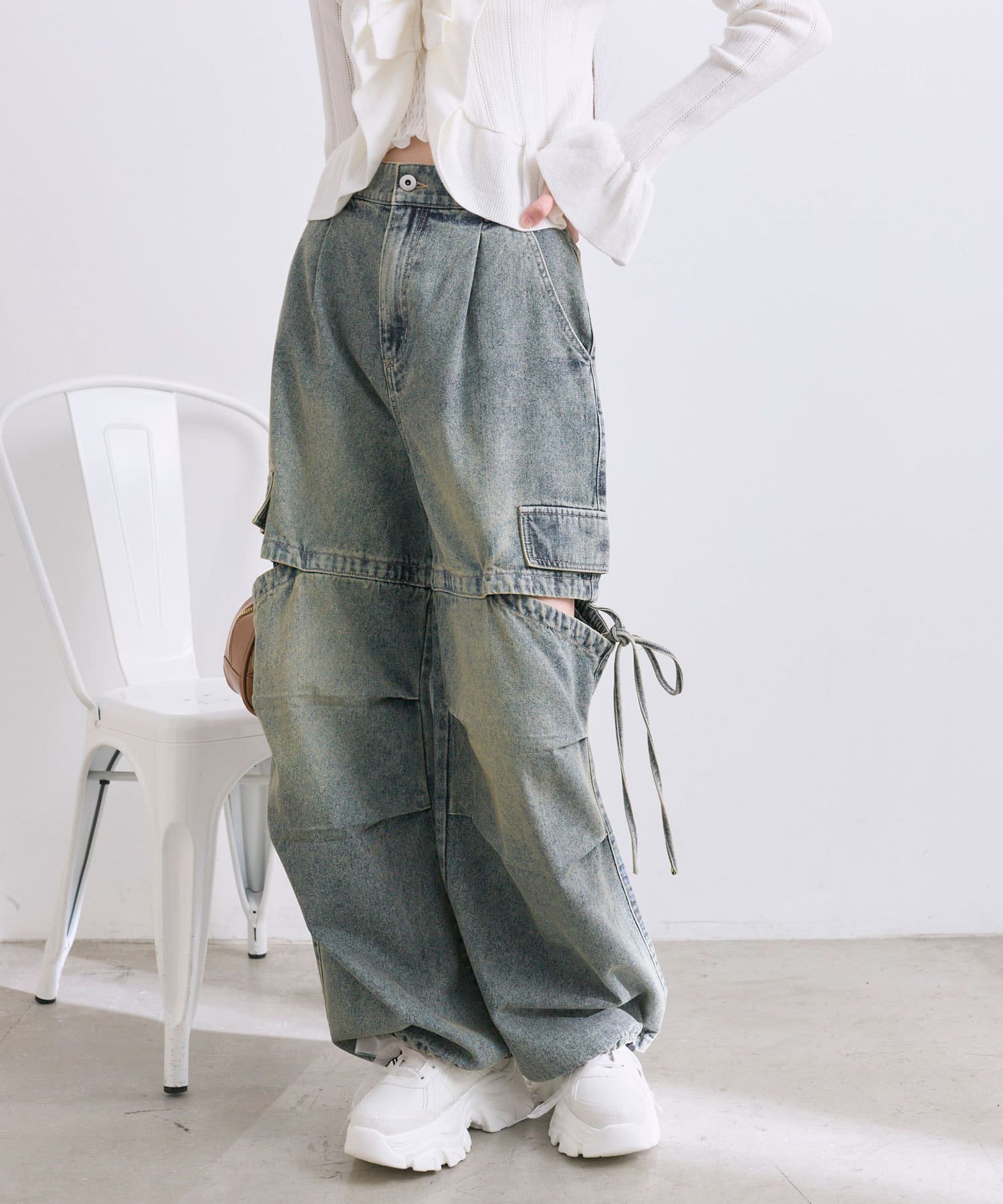 サイドスリットデニムカーゴパンツ | OLIVE des OLIVE(オリーブ