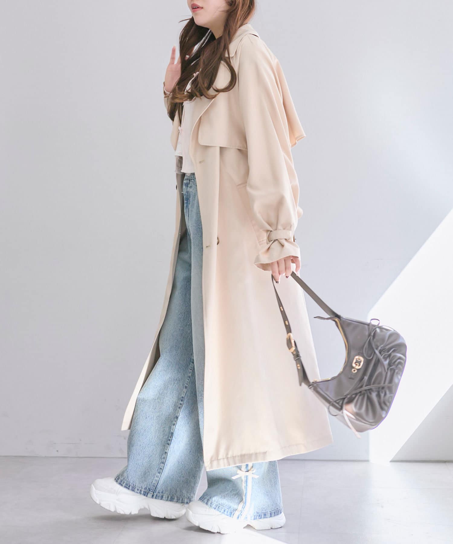 OLIVE des OLIVE(オリーブ デ オリーブ) 【S/Mサイズ展開】サイドラインリボンデニムパンツ