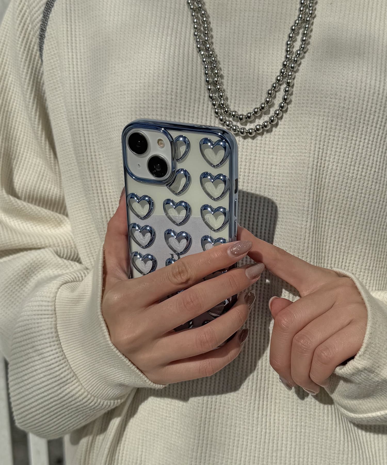 Lattice(ラティス) メタルハートスマホケース(iPhone13/14)