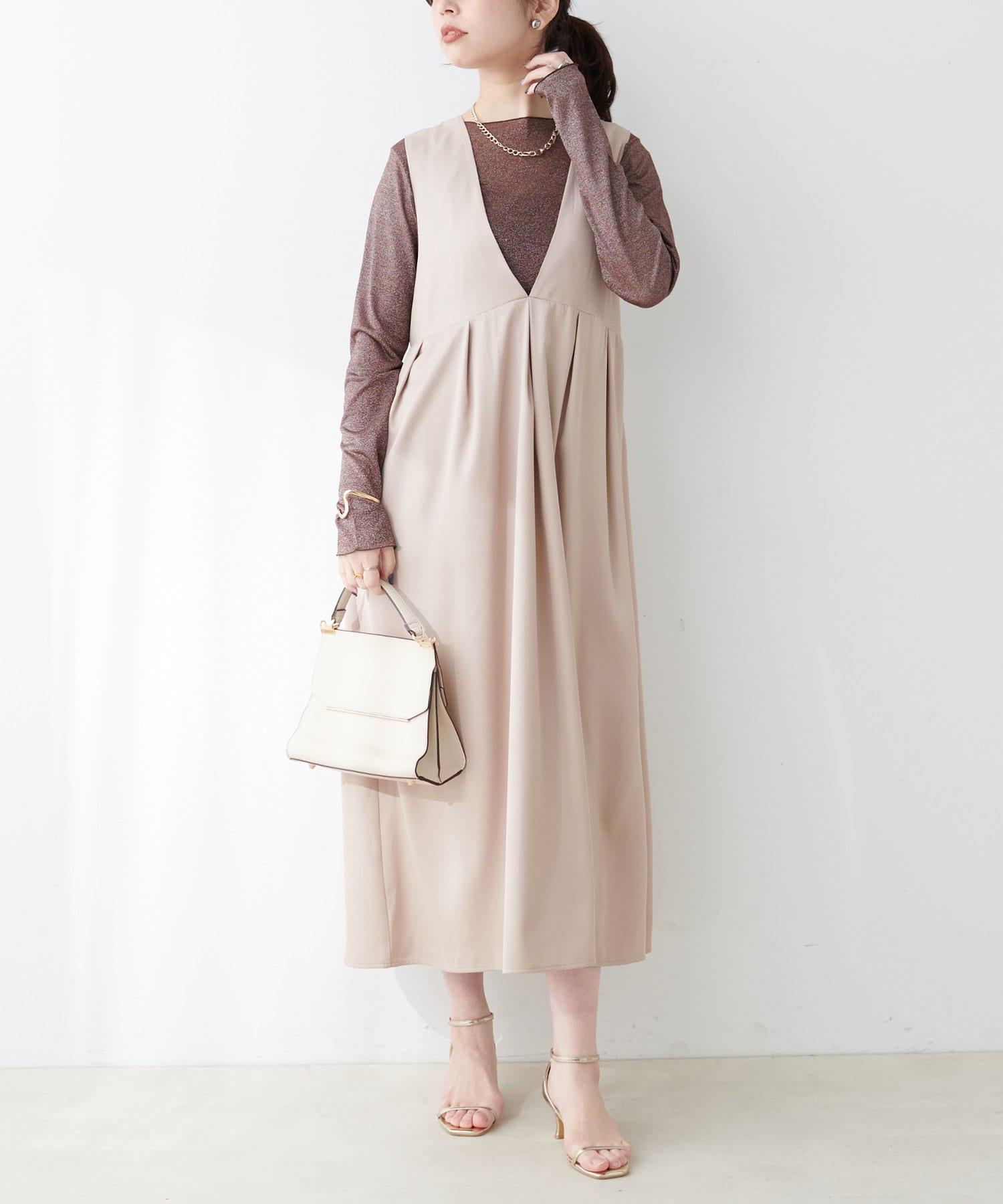 WEB限定】ツイルクロスBIGチェックフロッキーワンピース WEB限定】ツイルクロスBIGチェックフロッキーワンピース