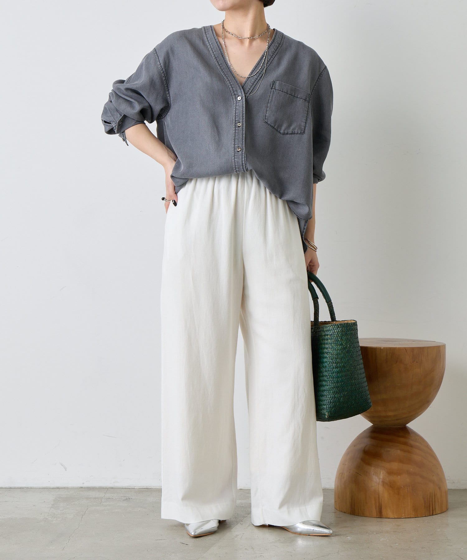新品＊jena espase merveilleuxテンセルキャタピラーパンツ Jena espace merveilleux｜テンセルキャタピラーパンツ