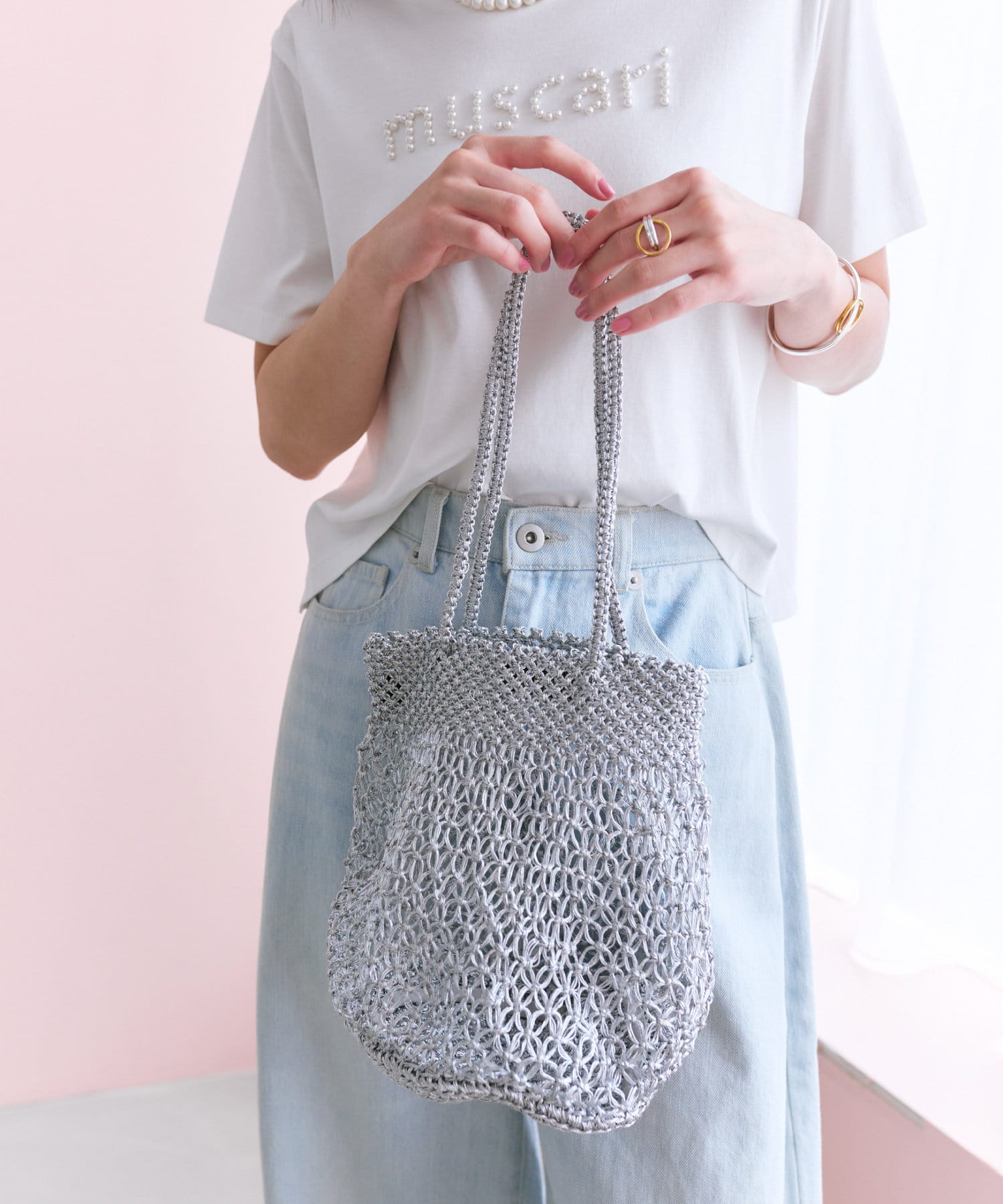 ザ・バグマティ】メタリッククロシェバッグ | La boutique