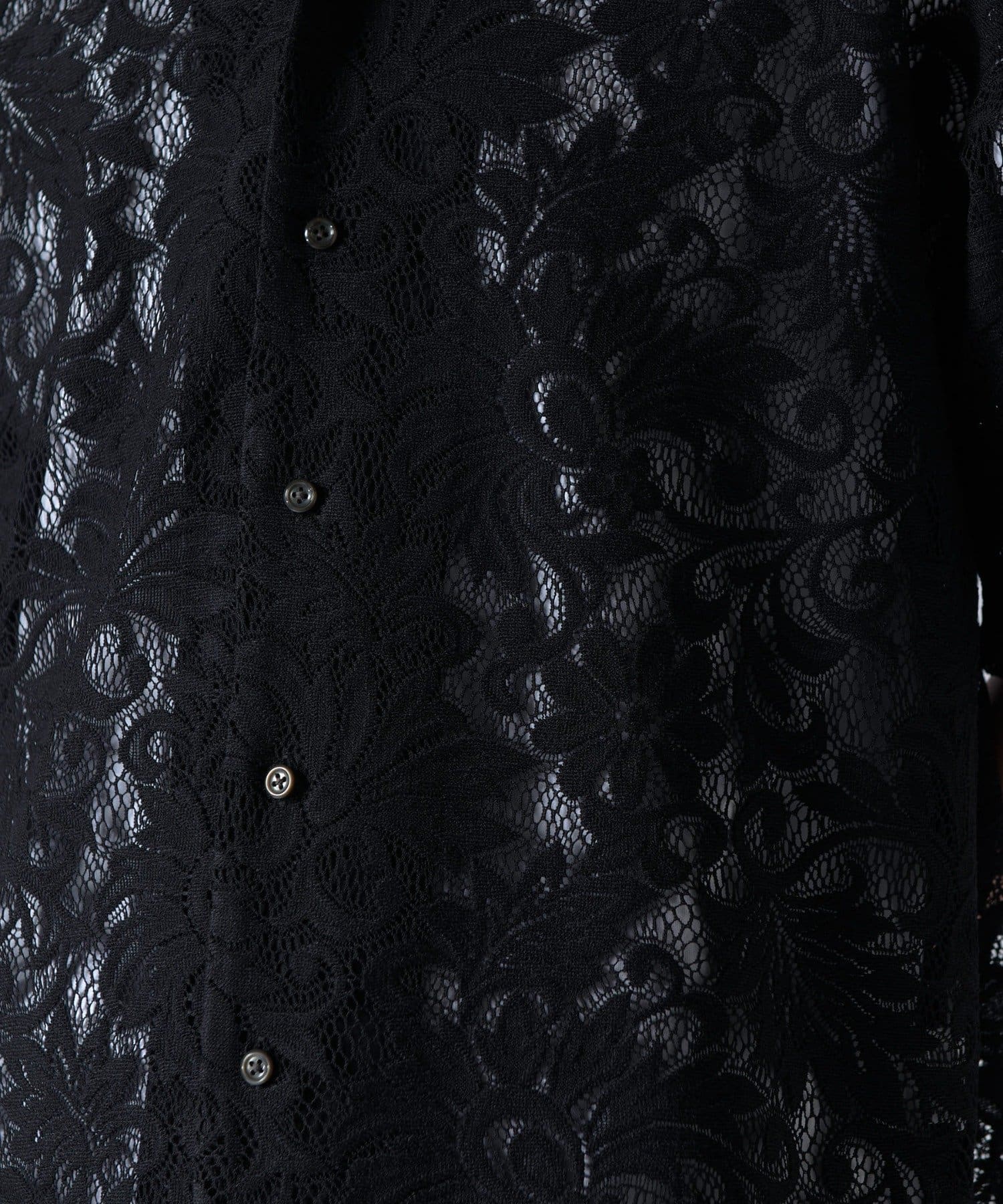 Lui's(ルイス) フラワーレースボリュームs/sシャツ