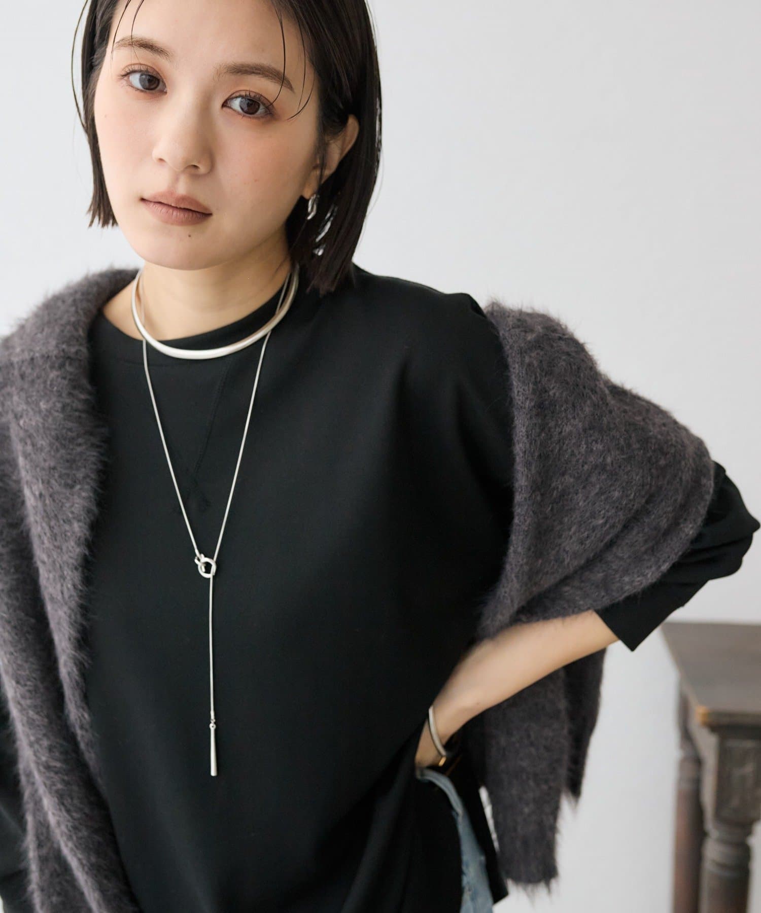 RIVE DROITE(リヴドロワ) 【オンオフ兼用できる万能アイテム】カットジョーゼットライトプルオーバー