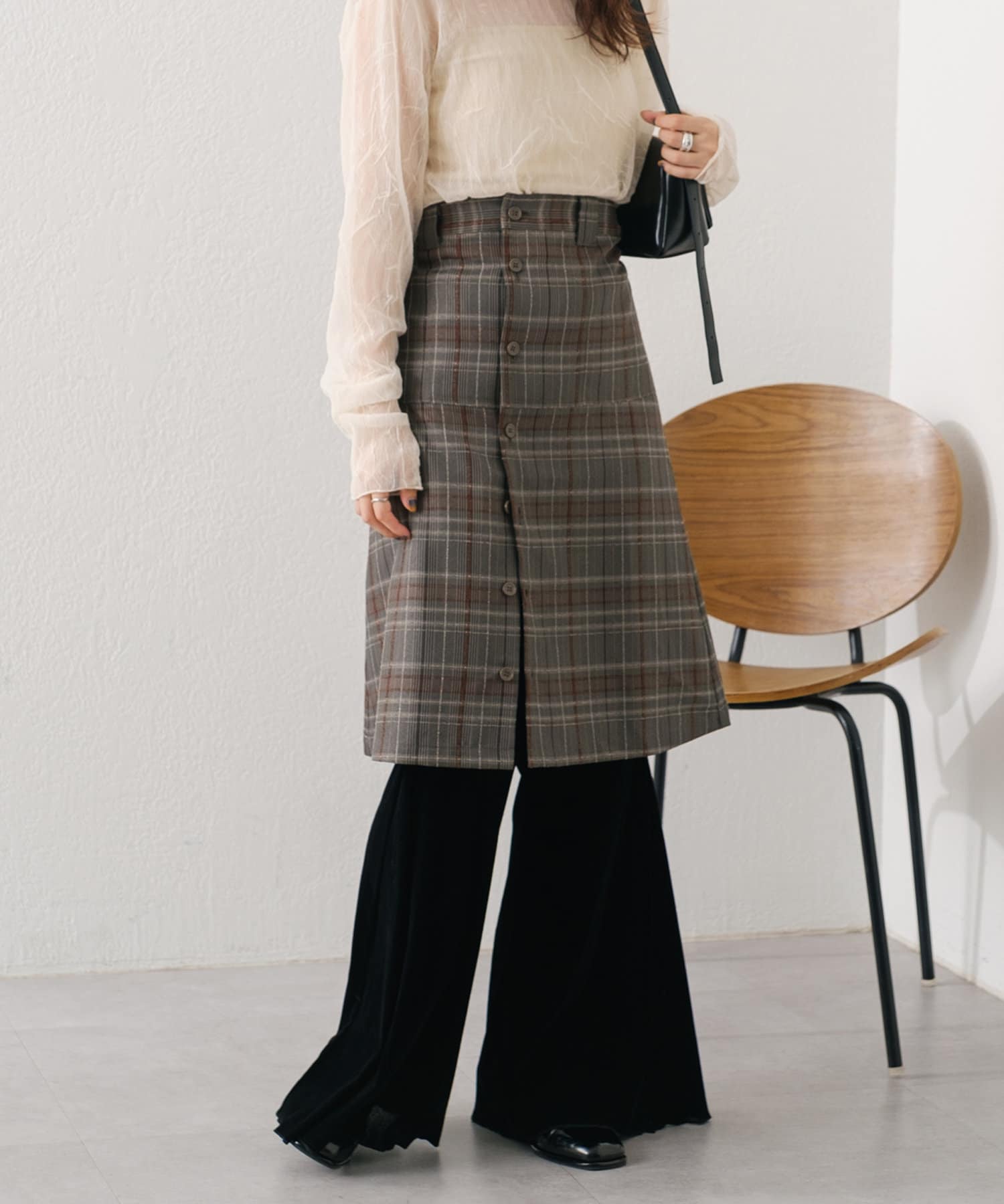 OUTLET(アウトレット) 【Kastane】ジャガードチェック2wayワンピース