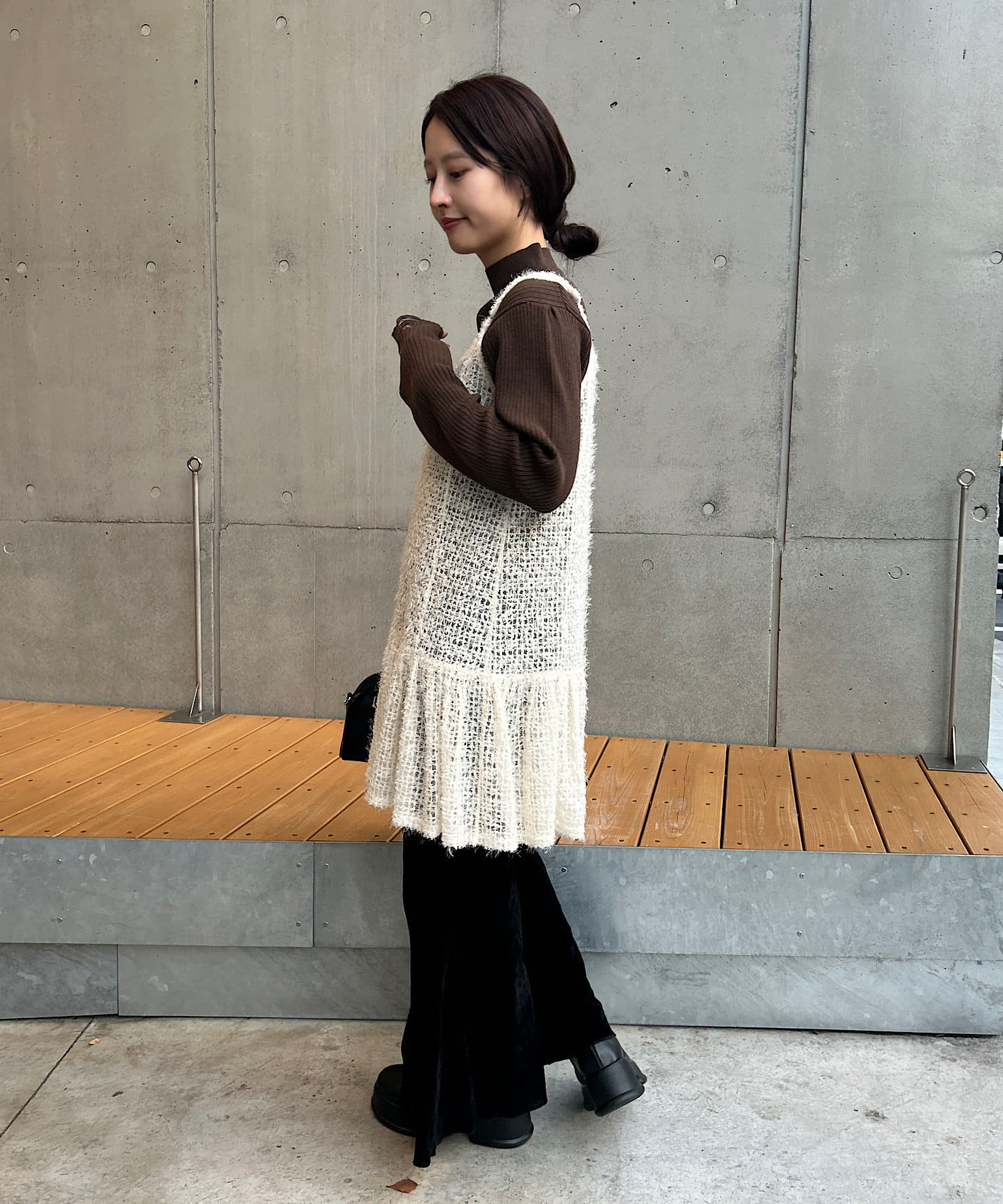 OUTLET(アウトレット) 【Kastane】ハイネックダメージリブニットプルオーバー