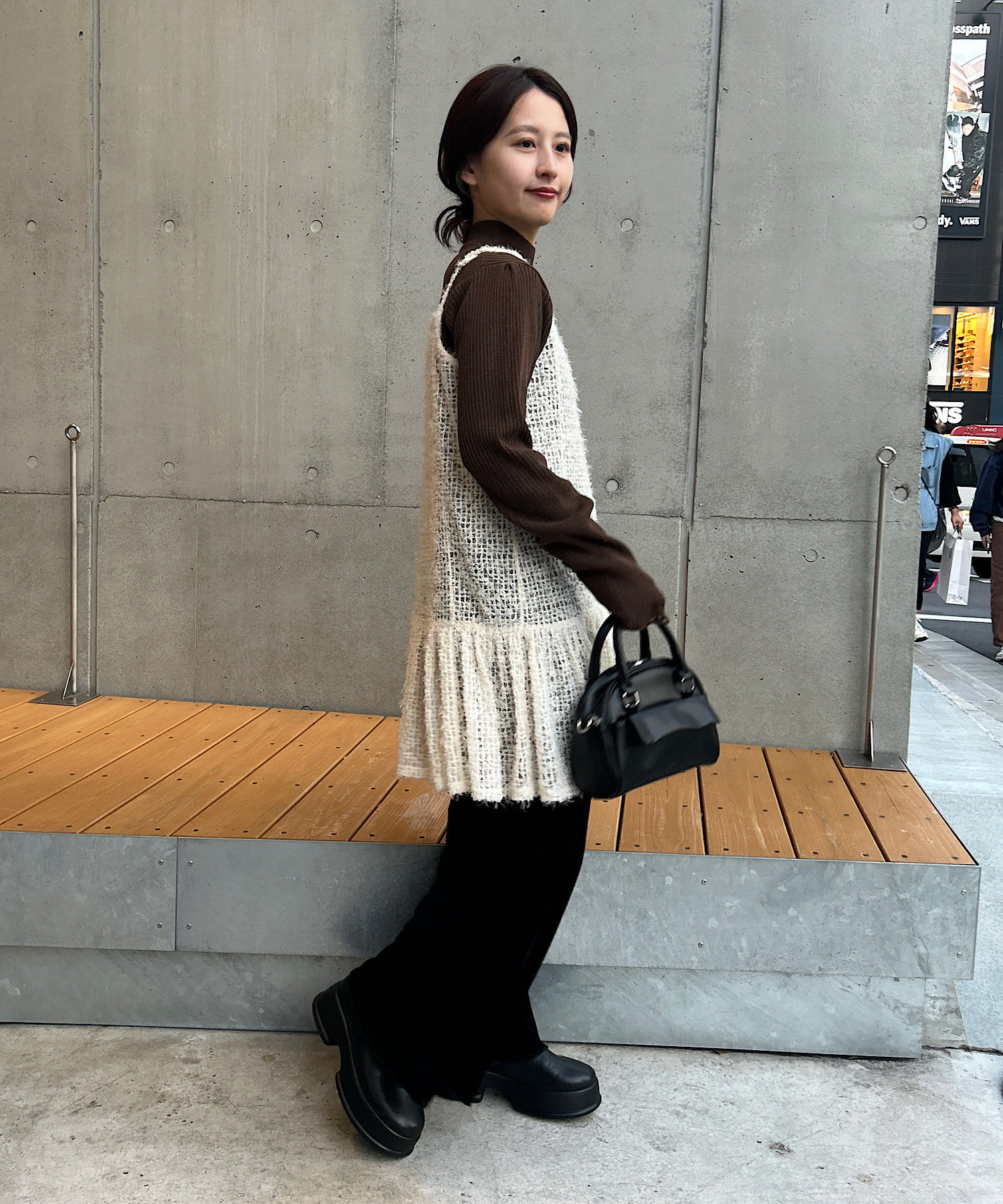 OUTLET(アウトレット) 【Kastane】ハイネックダメージリブニットプルオーバー