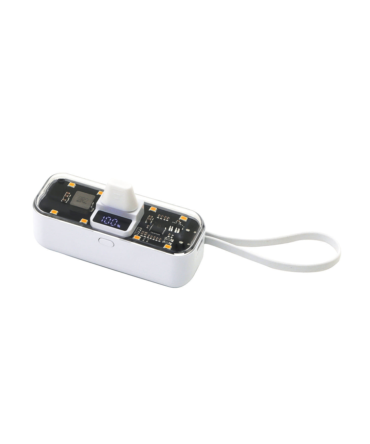 LEDライト付きクリアモバイルバッテリーライトニング | 3COINS