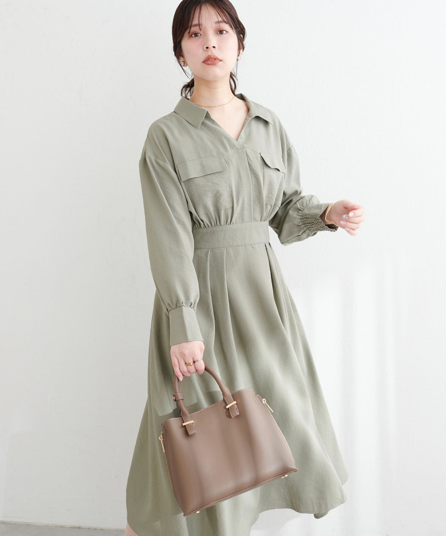 ミリタリースキッパー衿ワンピース | natural couture