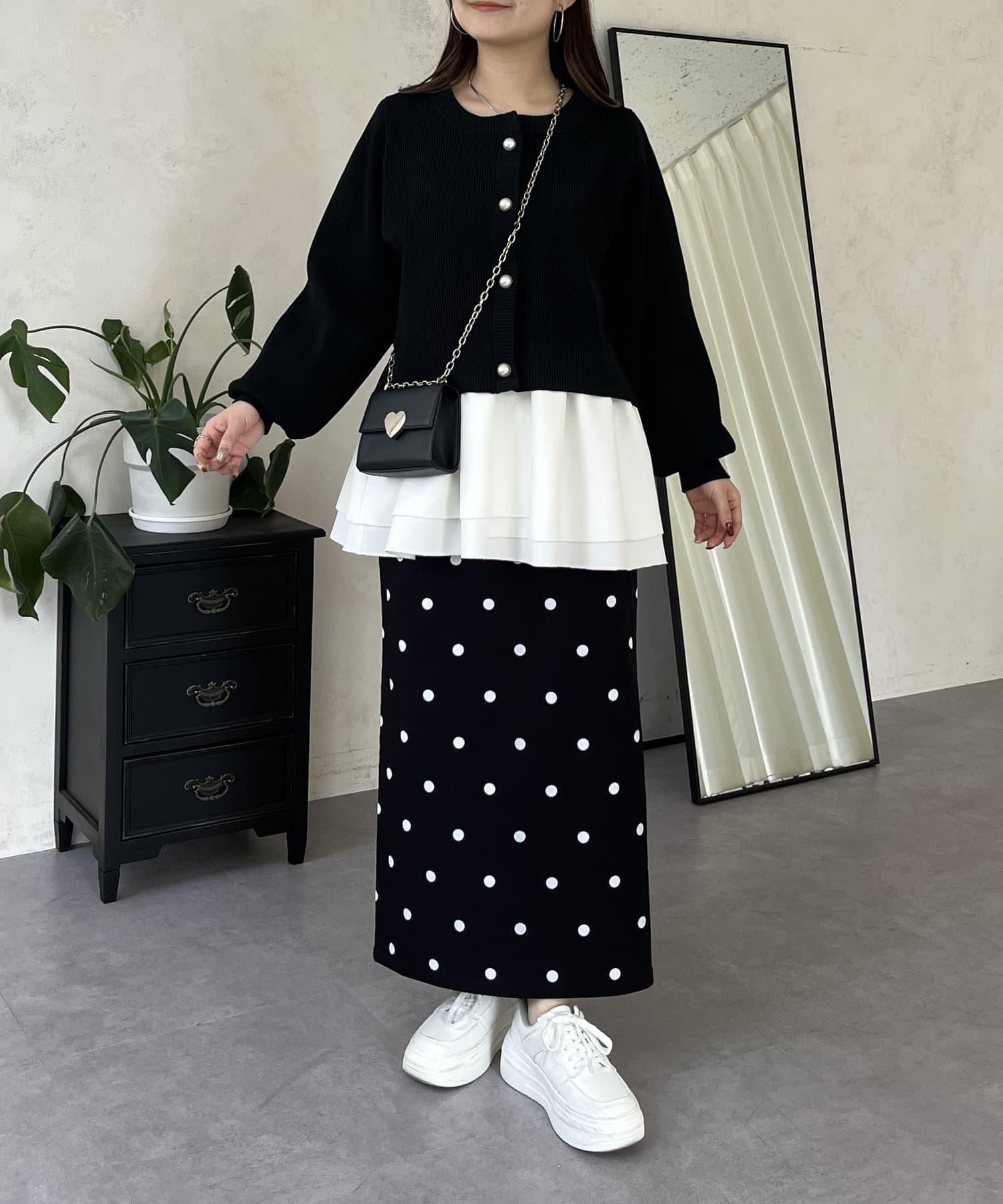 prose verse(プロズヴェール) パールボタンスポンディッシュカーディガン