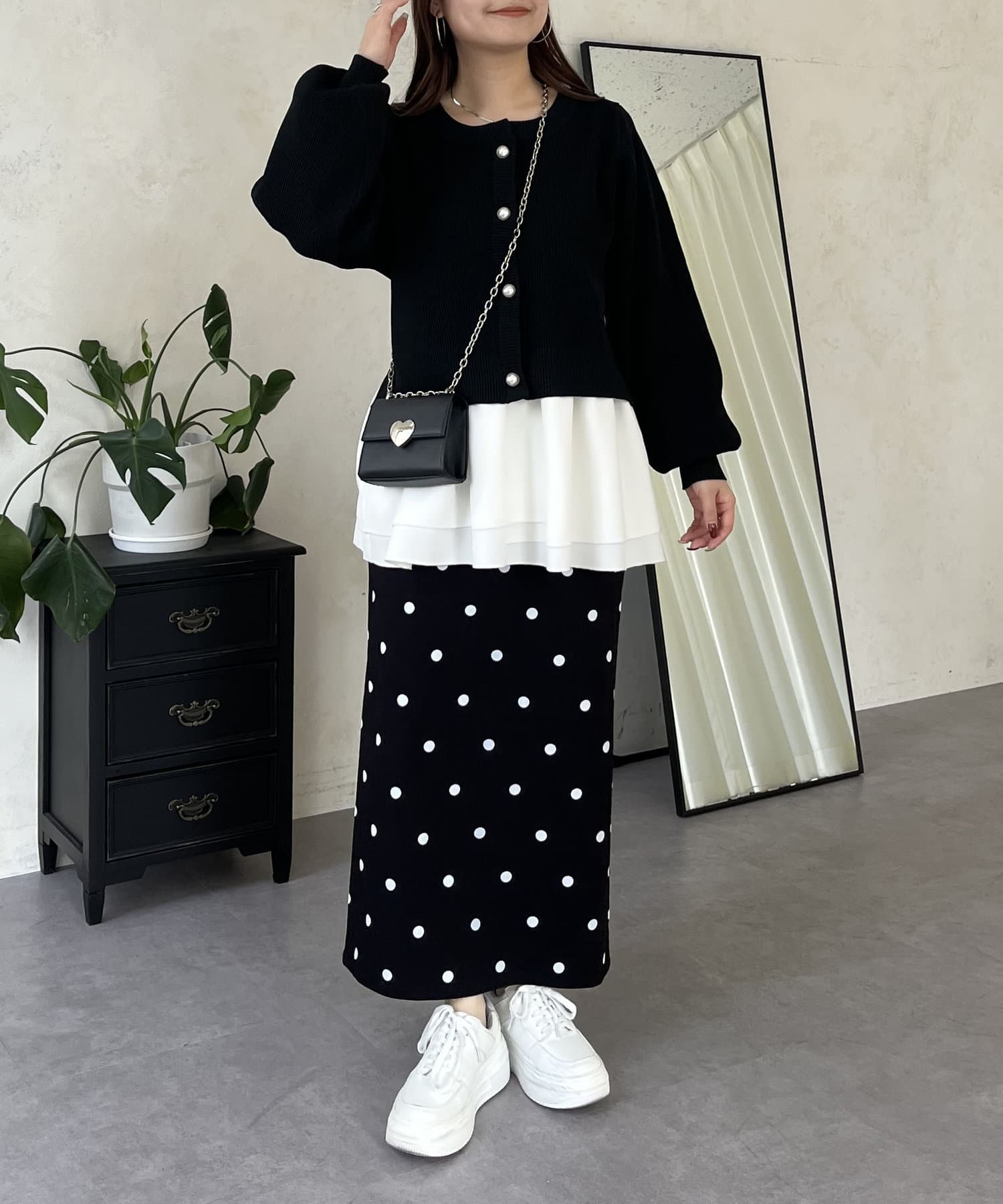 prose verse(プロズヴェール) パールボタンスポンディッシュカーディガン