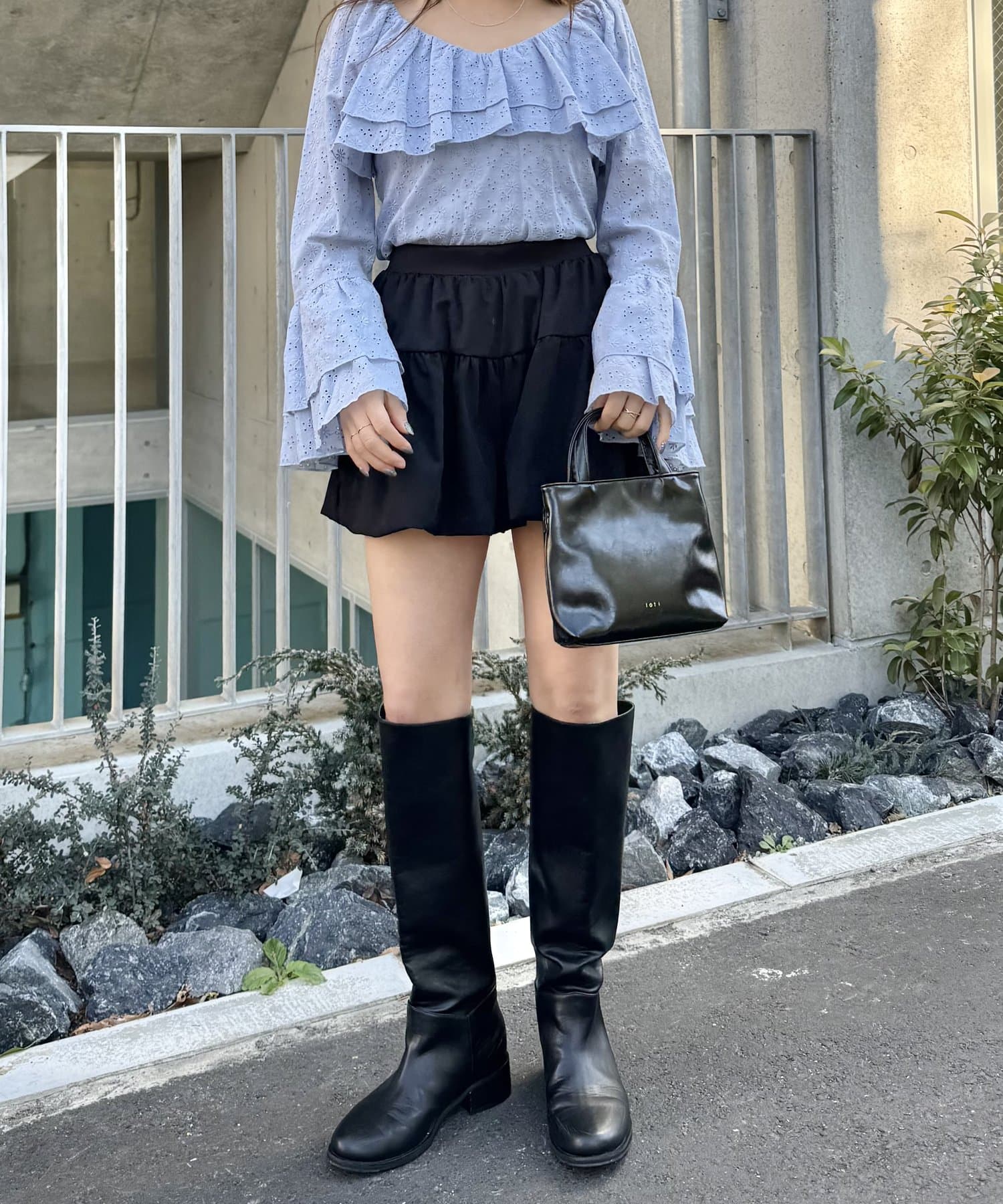 mystic(ミスティック) [mline]コットンレースフリルブラウス