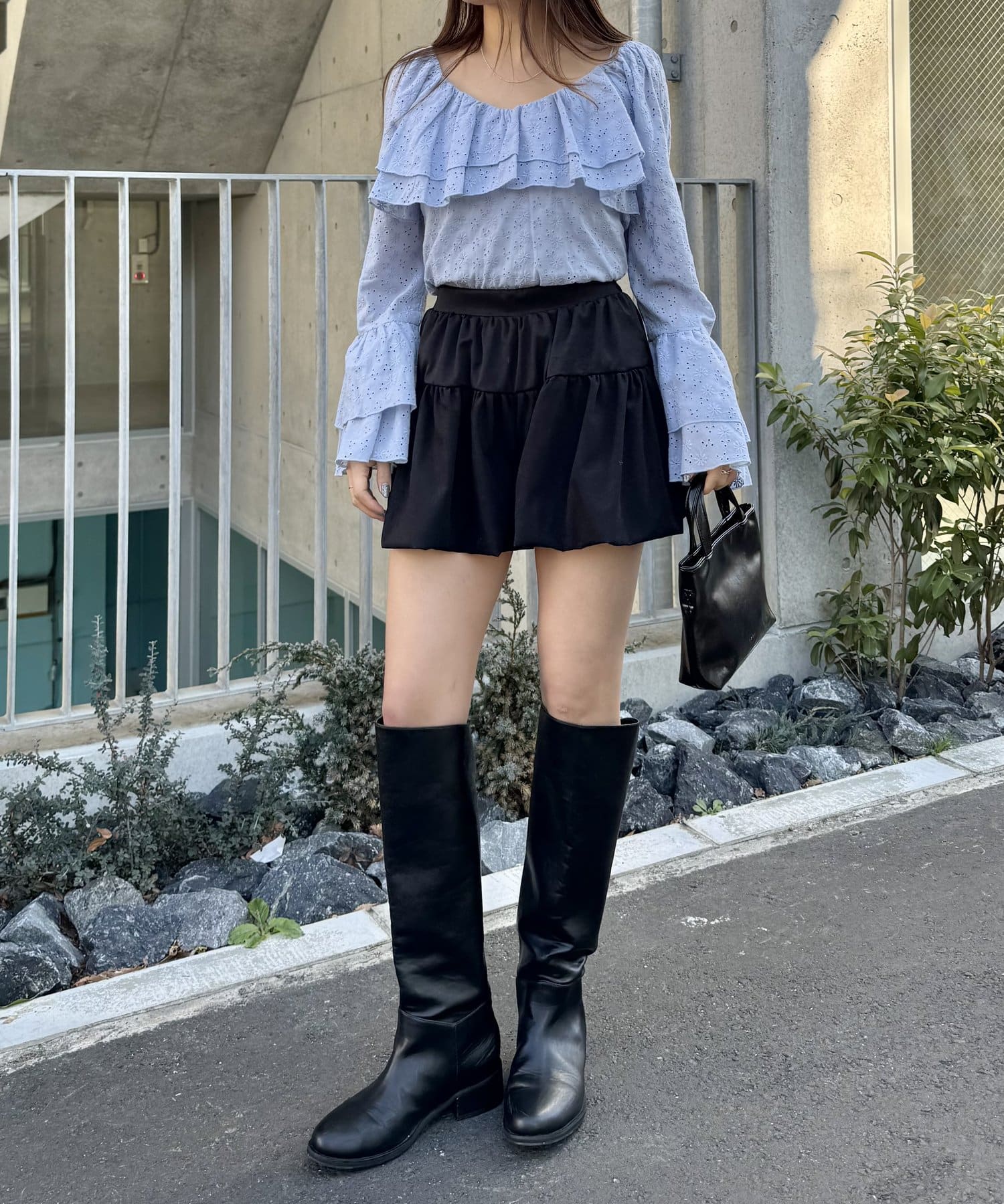 mystic(ミスティック) [mline]コットンレースフリルブラウス