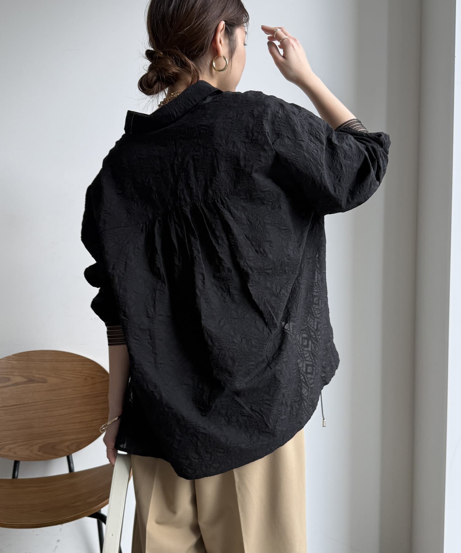 DOUDOU(ドゥドゥ) 【WEB限定】ドロストスキッパーシャツ