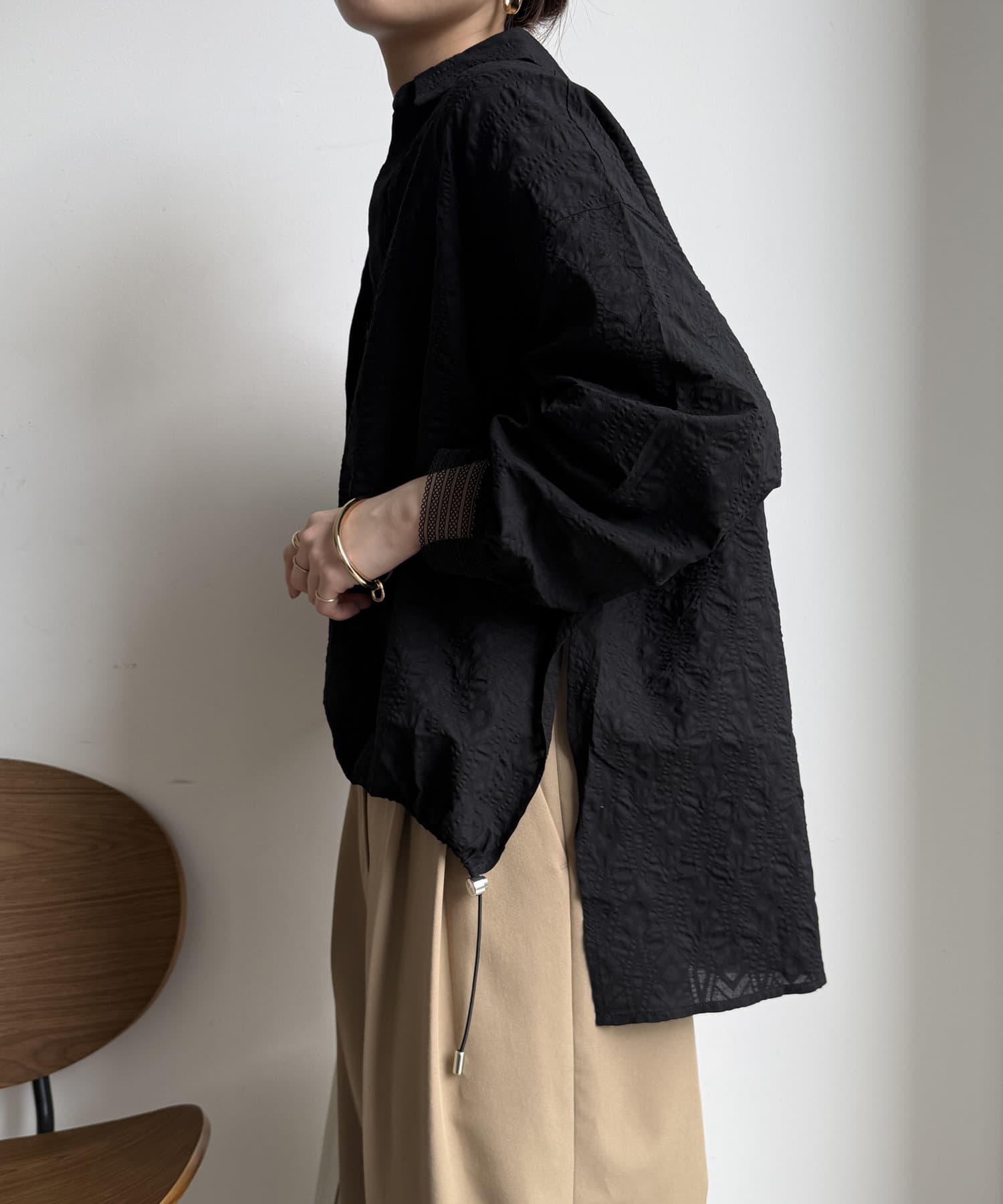 DOUDOU(ドゥドゥ) 【WEB限定】ドロストスキッパーシャツ