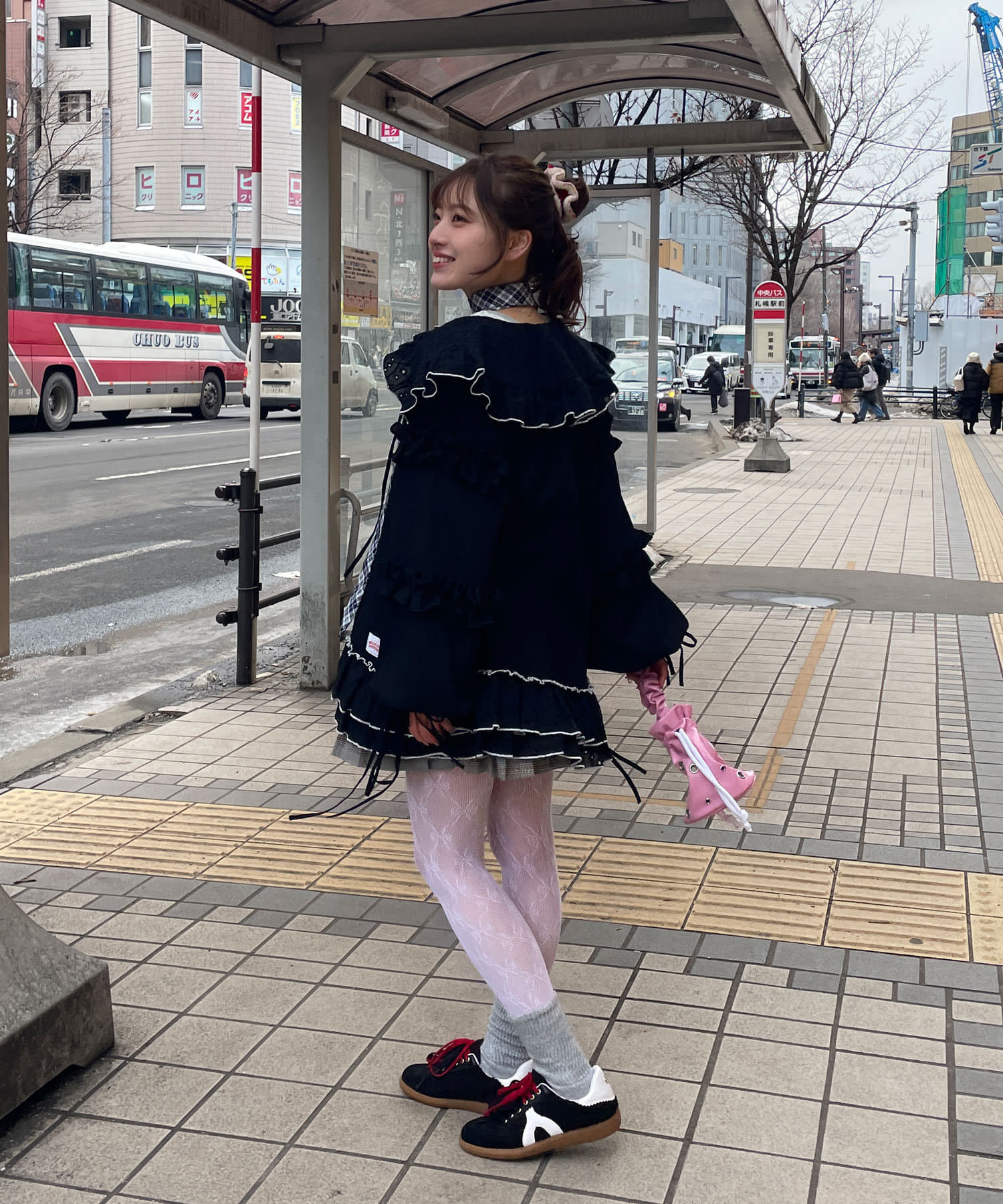 CIAOPANIC(チャオパニック) 【あや企画】【HELLO.SANFRANCISCO/ハローサンフランシスコ】配色ステッチフリルチュニック