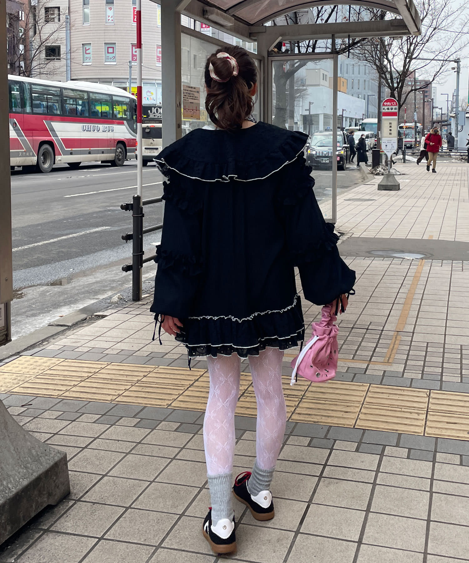 CIAOPANIC(チャオパニック) 【あや企画】【HELLO.SANFRANCISCO/ハローサンフランシスコ】配色ステッチフリルチュニック