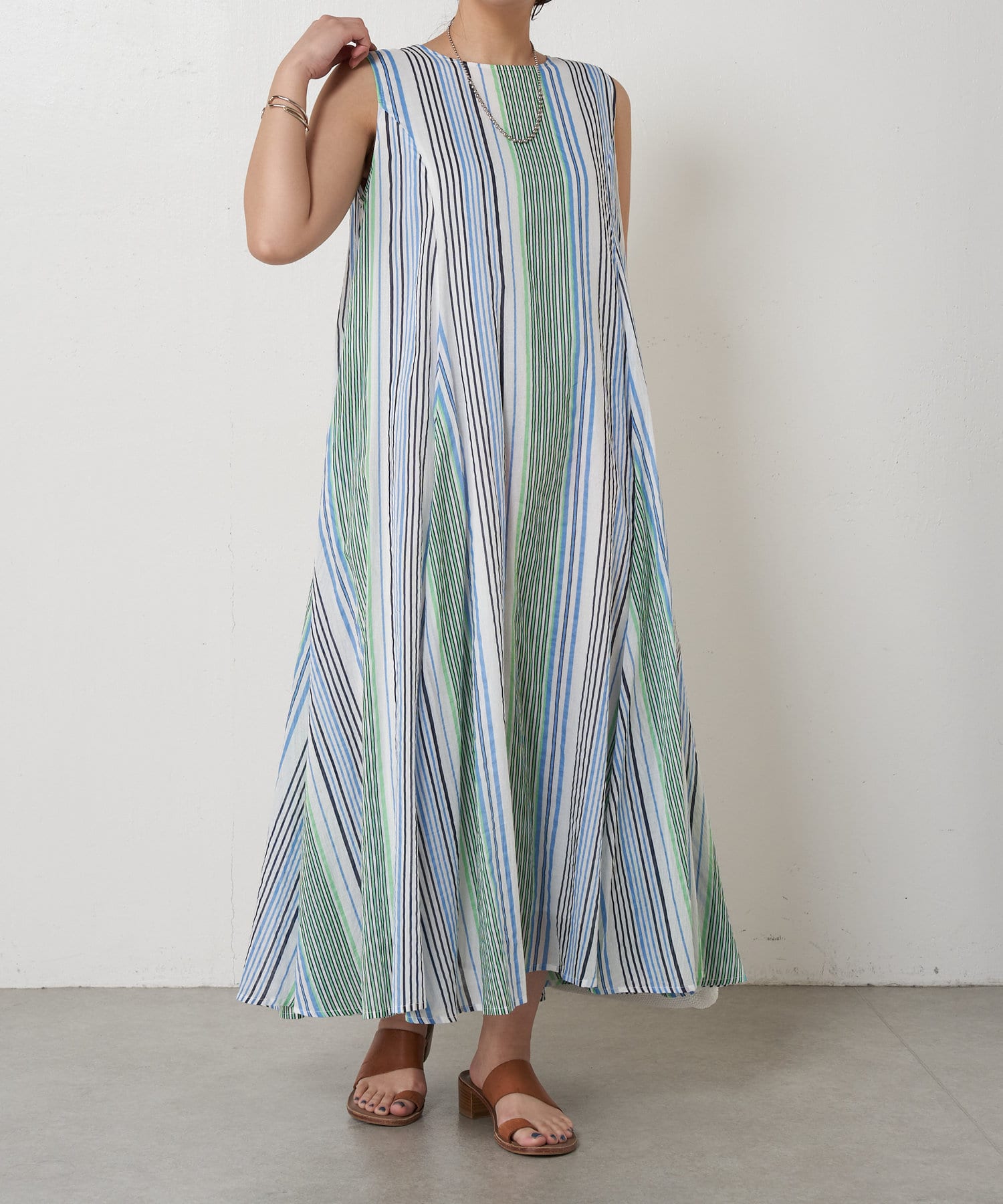 Jena　espace merveilleux(ジェナ　エスパスメルヴェイユ) 綿ボイル2WAYフレアワンピース